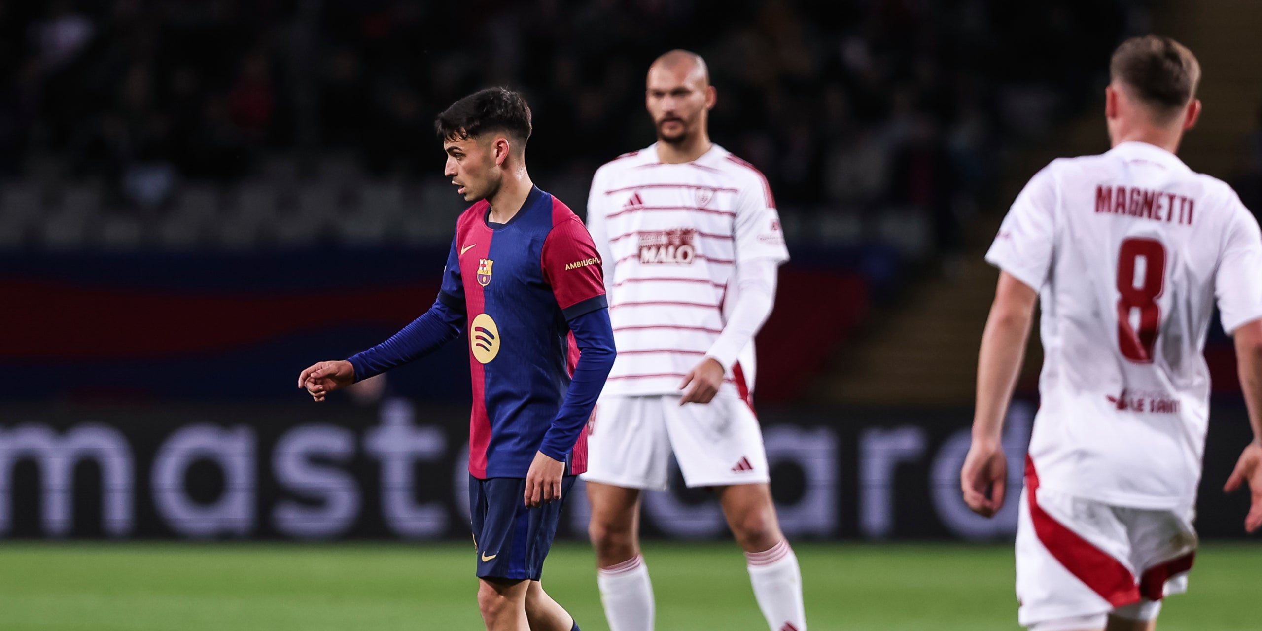 Pedri, durant el partit contra el Brest a la Champions | Europa Press