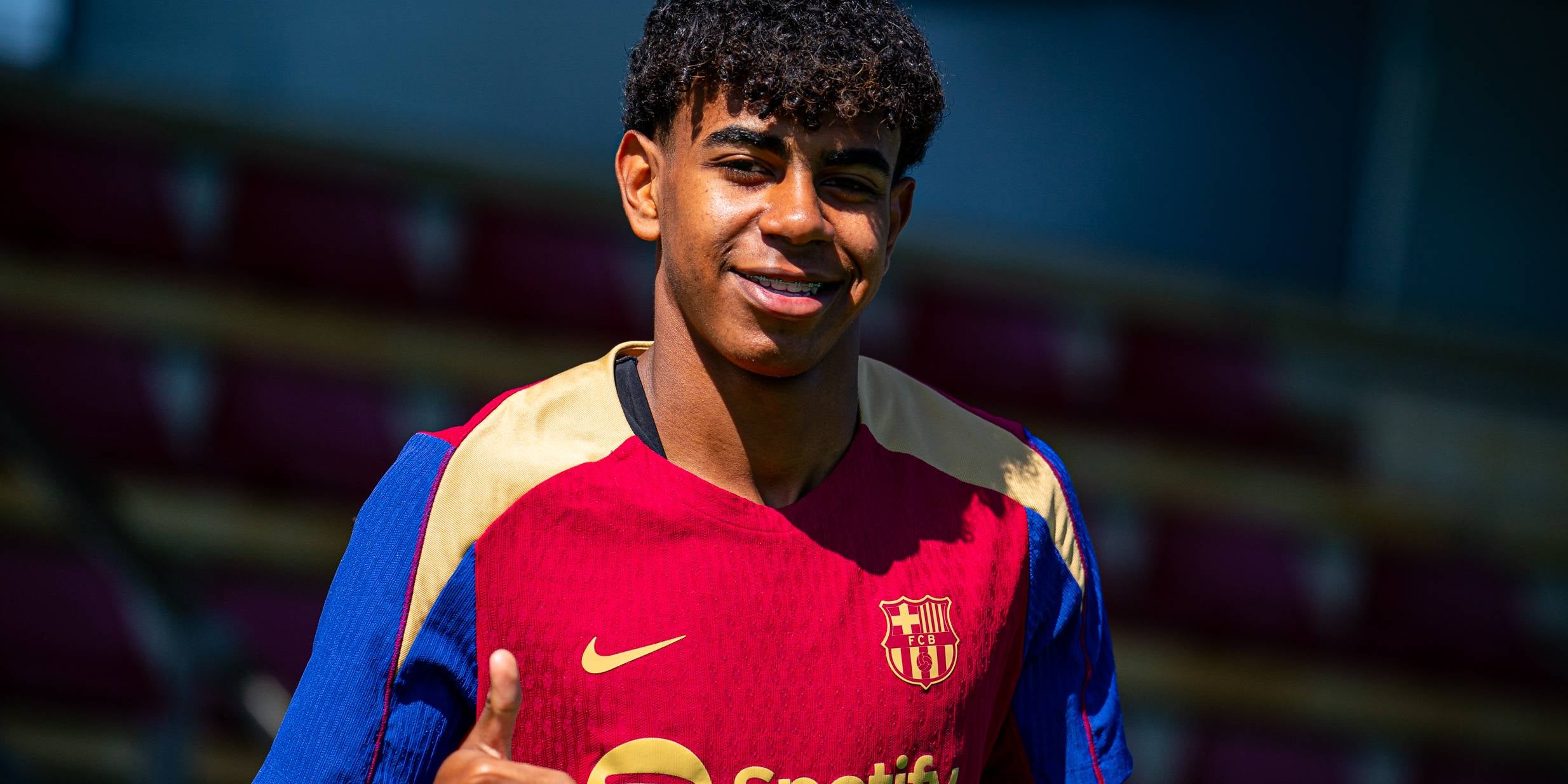Lamine Yamal, durant un entrenament amb el Barça | FC Barcelona