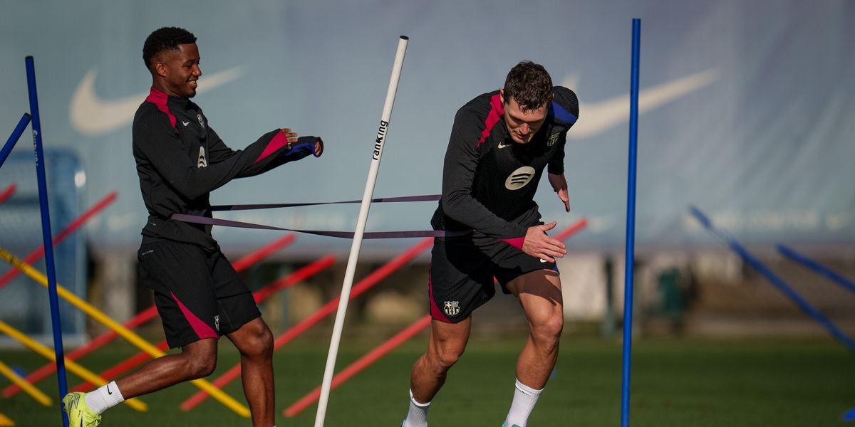 Andreas Christensen, durant un entrenament amb el Barça | FC Barcelona