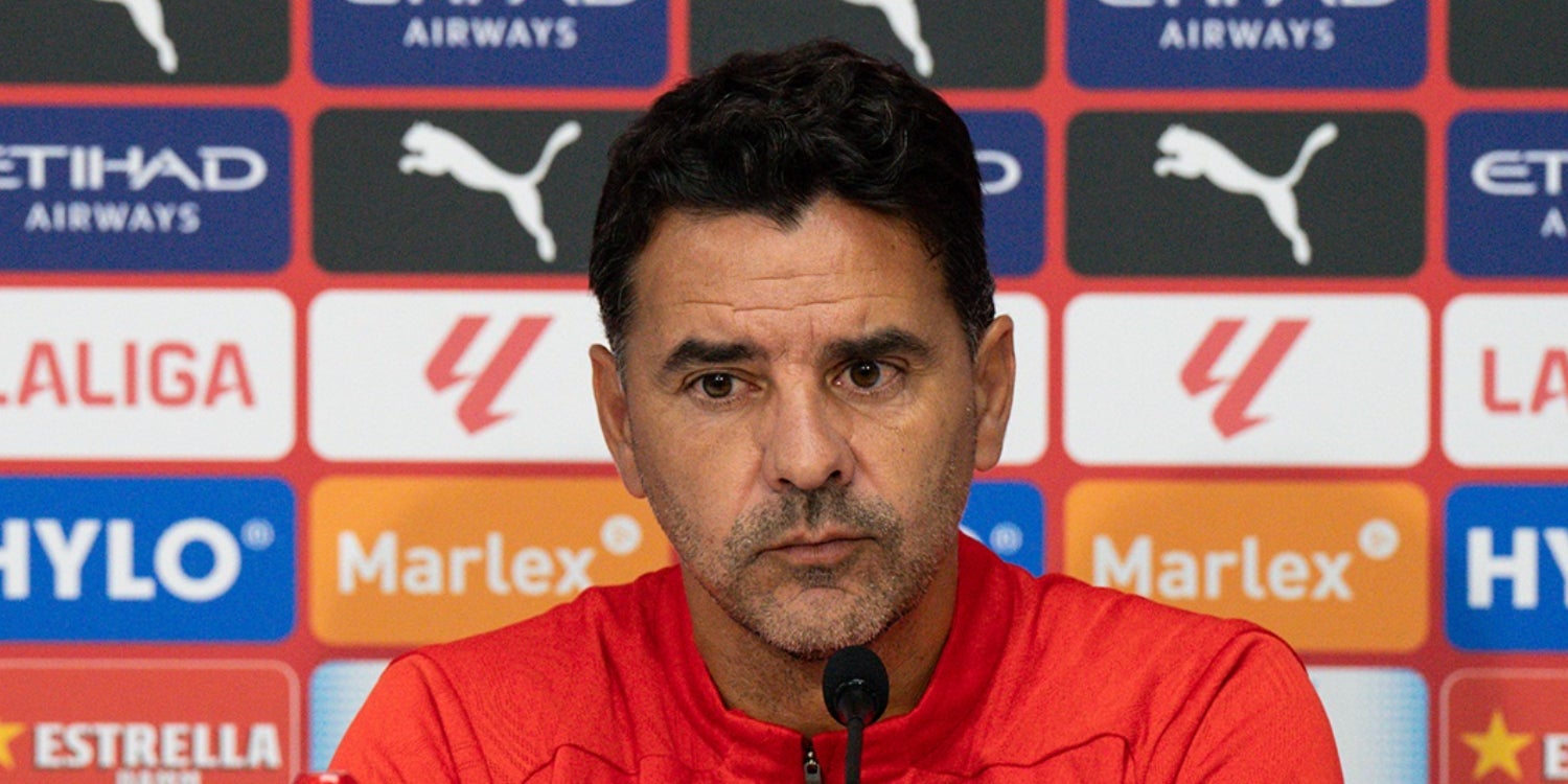 Míchel Sánchez, durante una rueda de prensa | Girona FC
