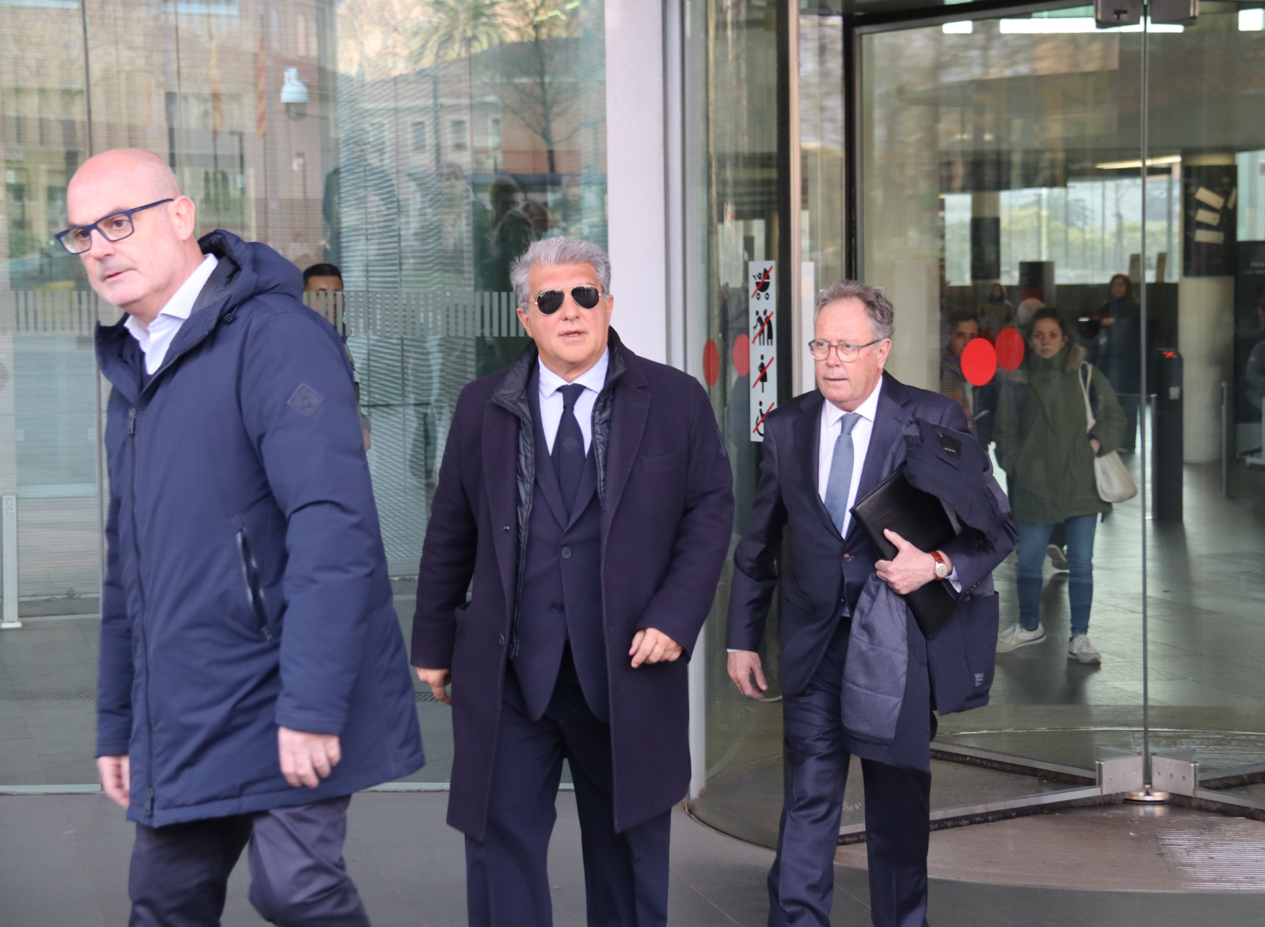 El president del Barça, Joan Laporta, després de declarar a la Ciutat de la Justícia per un presumpte delicte d'estafa. | Nazaret Romero (ACN)