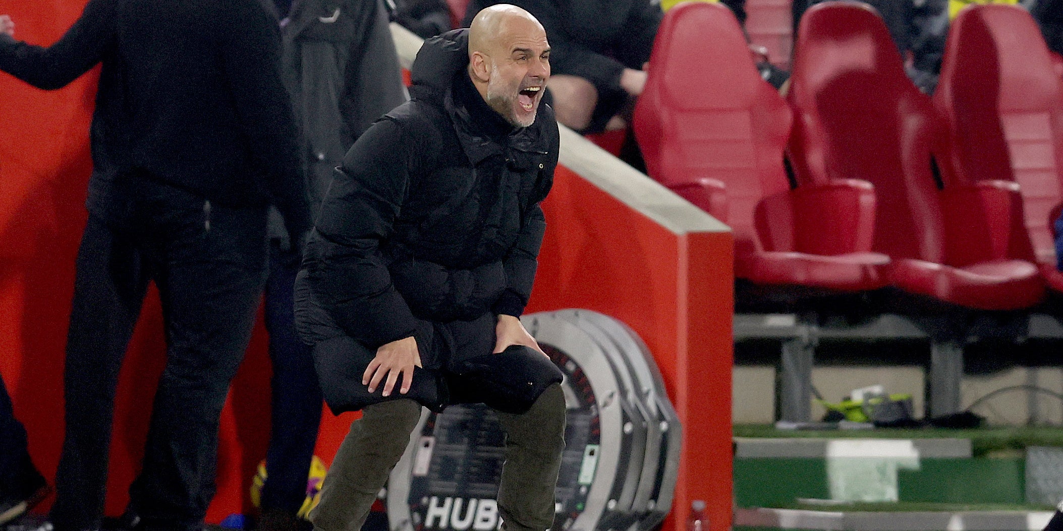 Pep Guardiola, durante el partido contra el Brentford | Europa Press