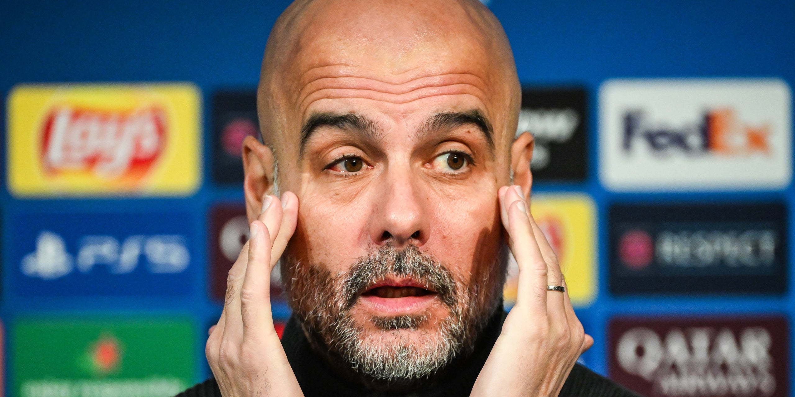 Pep Guardiola, durante una rueda de prensa con el Manchester City | Europa Press