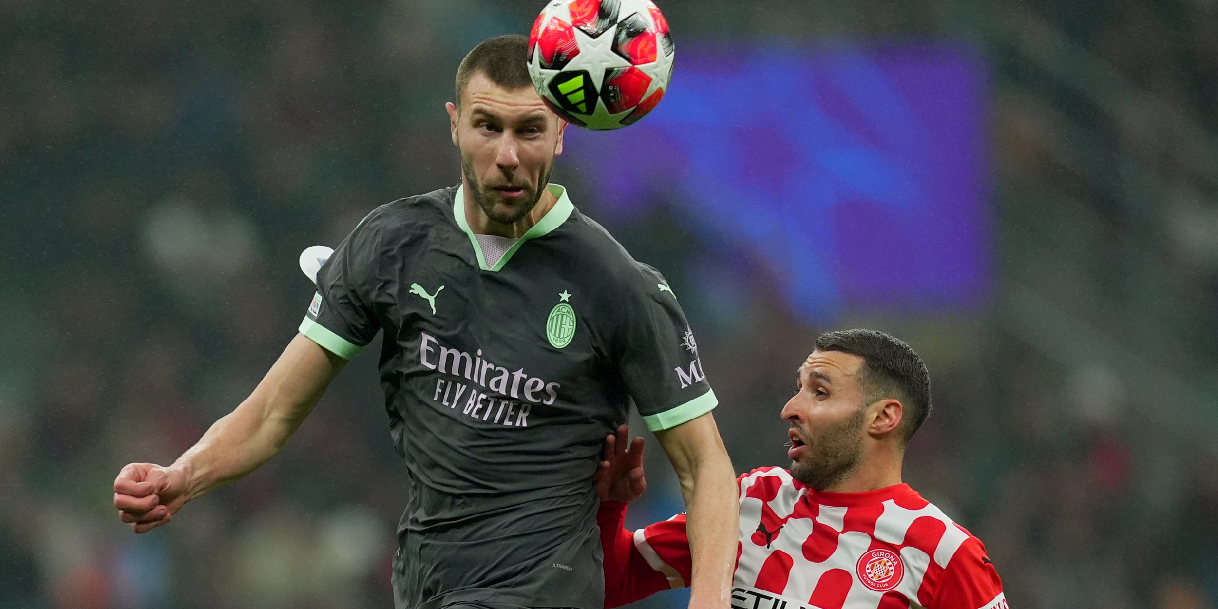 Abel Ruiz, durante el Milan-Girona de Champions | Europa Press