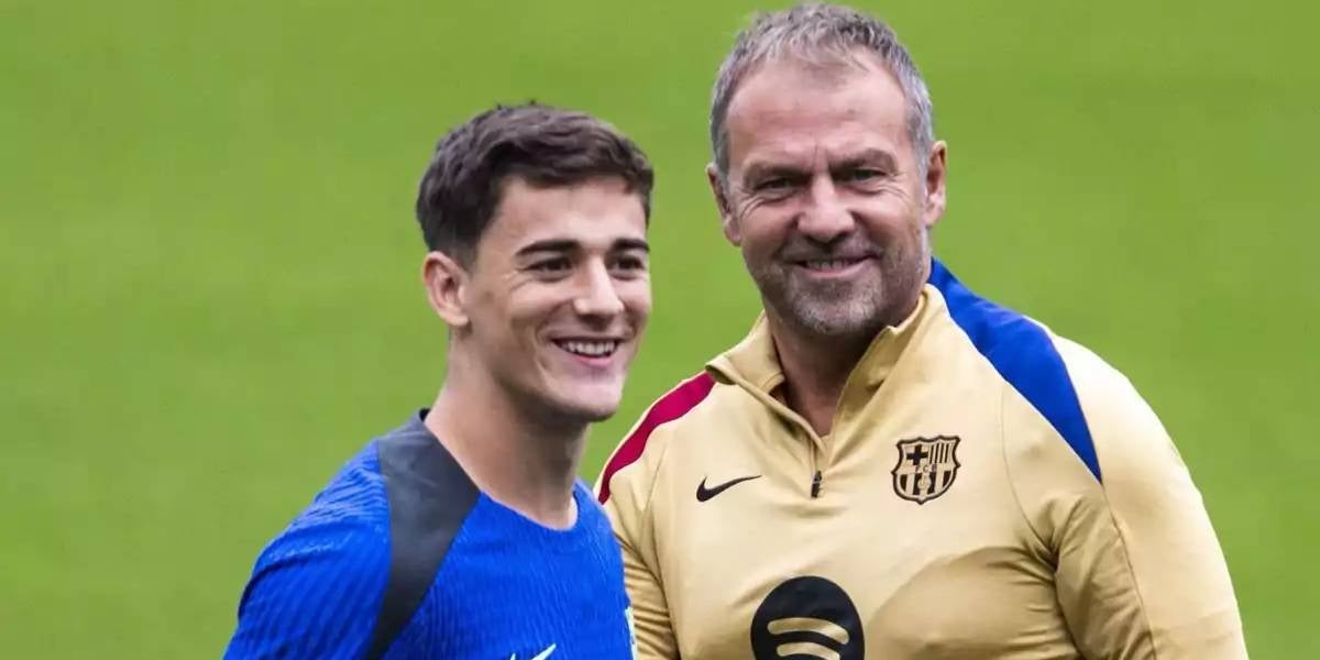 Hansi Flick i Pablo Gavi, en arxiu | FC Barcelona