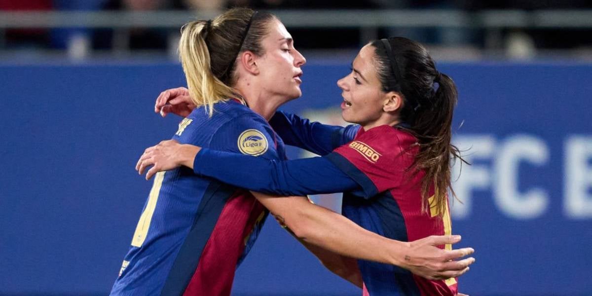 Alèxia Putellas i Aitana Bonmatí celebrant un gol | @FCBFemení