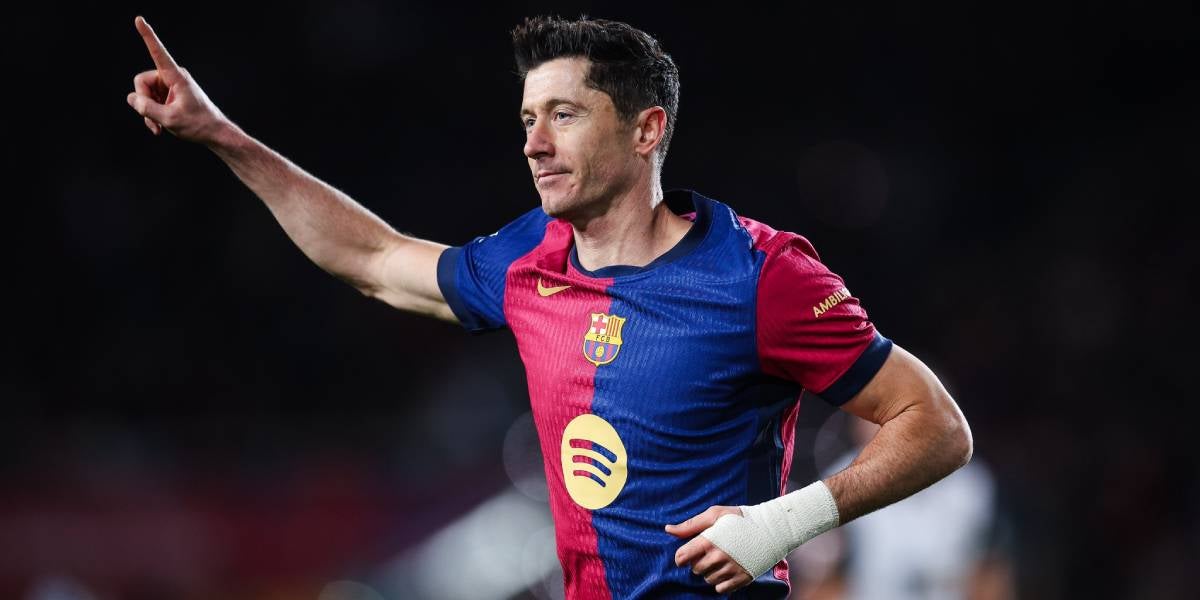 Lewandowski celebrant el seu gol | @FCBarcelona