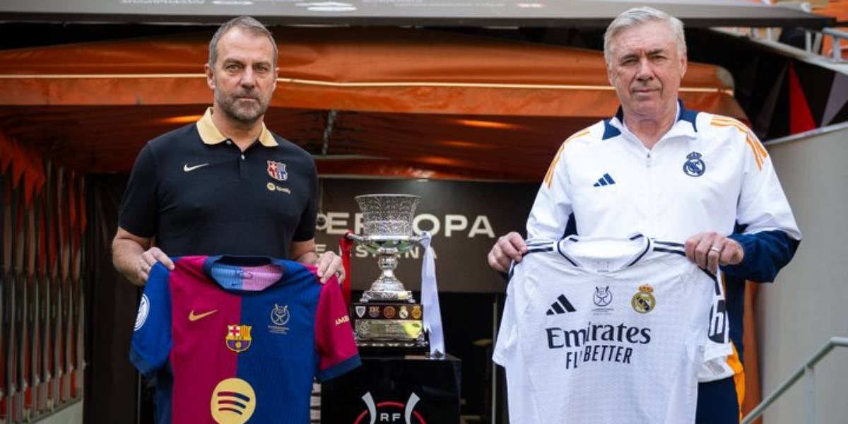 Hansi Flick i Carlo Ancelotti, en una imatge d'arxiu | FC Barcelona