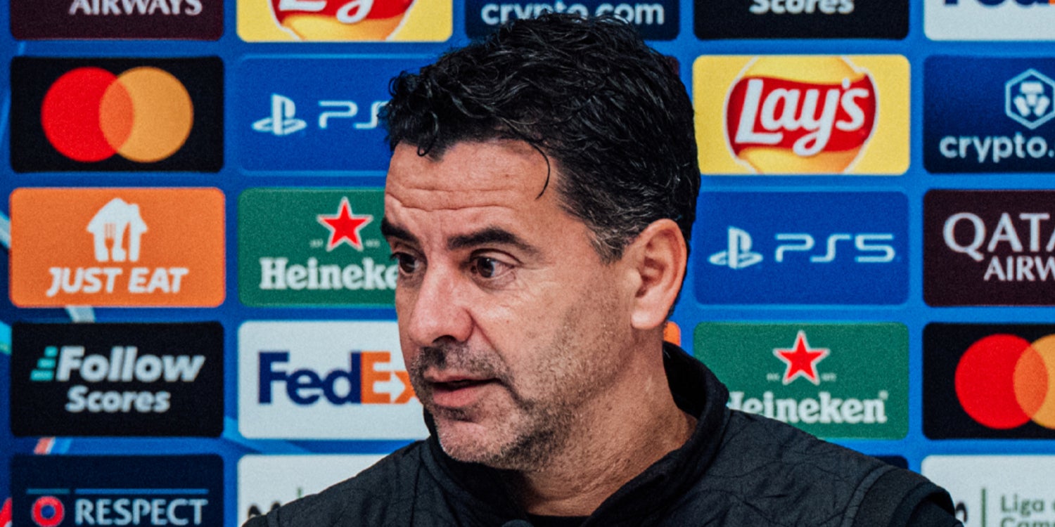 Míchel Sánchez, durant una roda de premsa | Girona FC