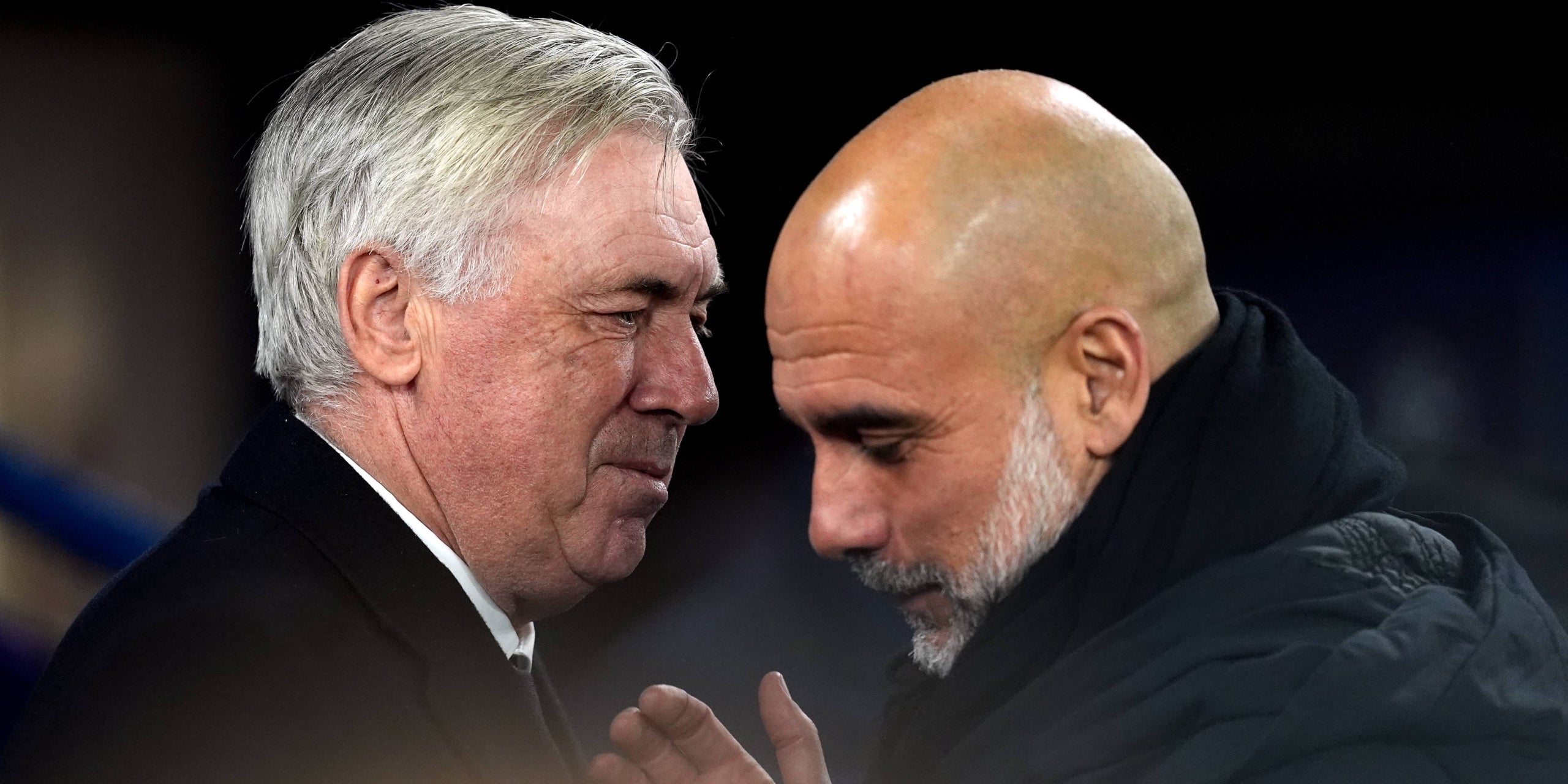 Carlo Ancelotti i Pep Guardiola, durant el City-Madrid | Europa Press