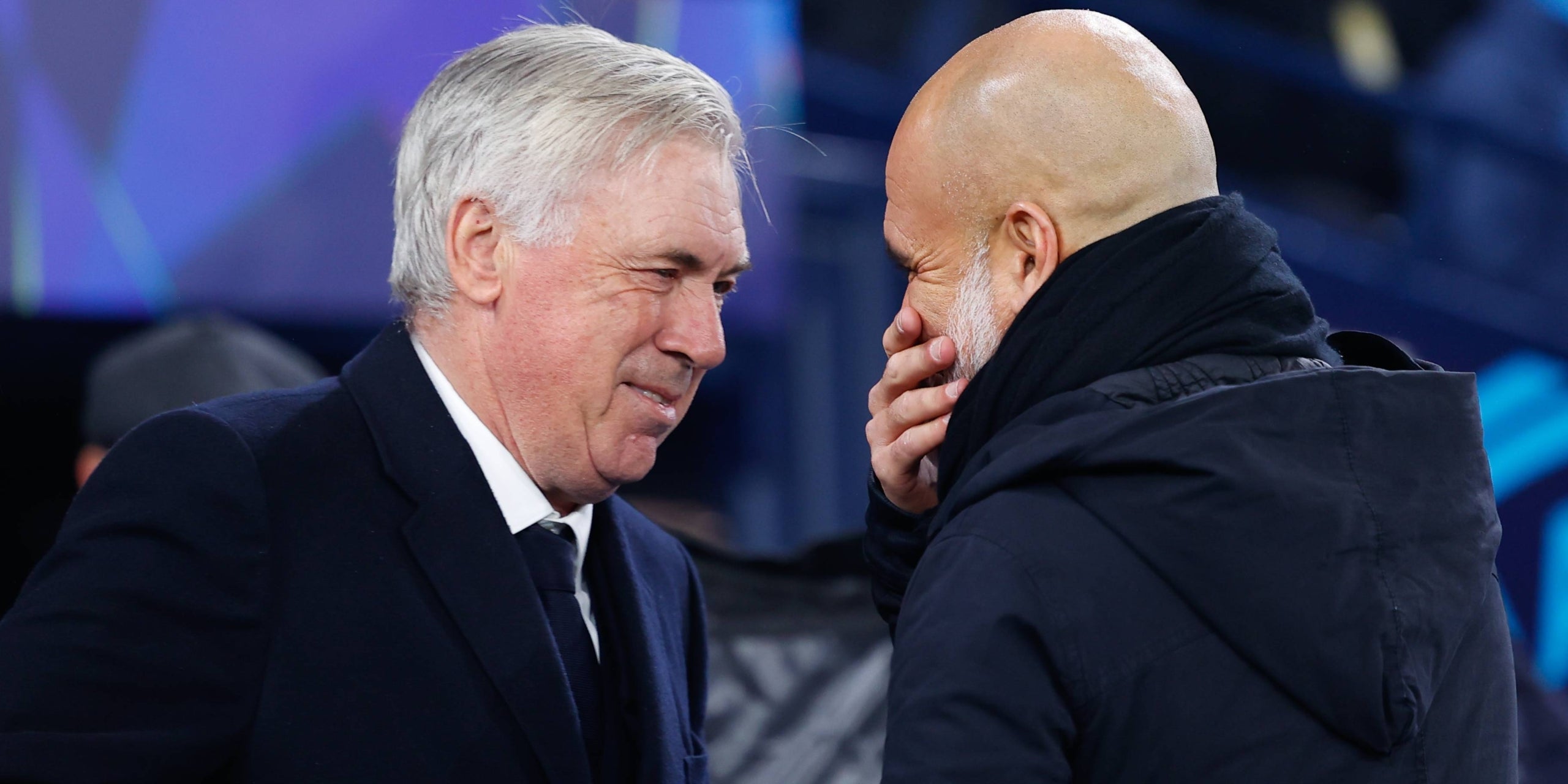 Carlo Ancelotti i Pep Guardiola, durant el City-Madrid | Europa Press