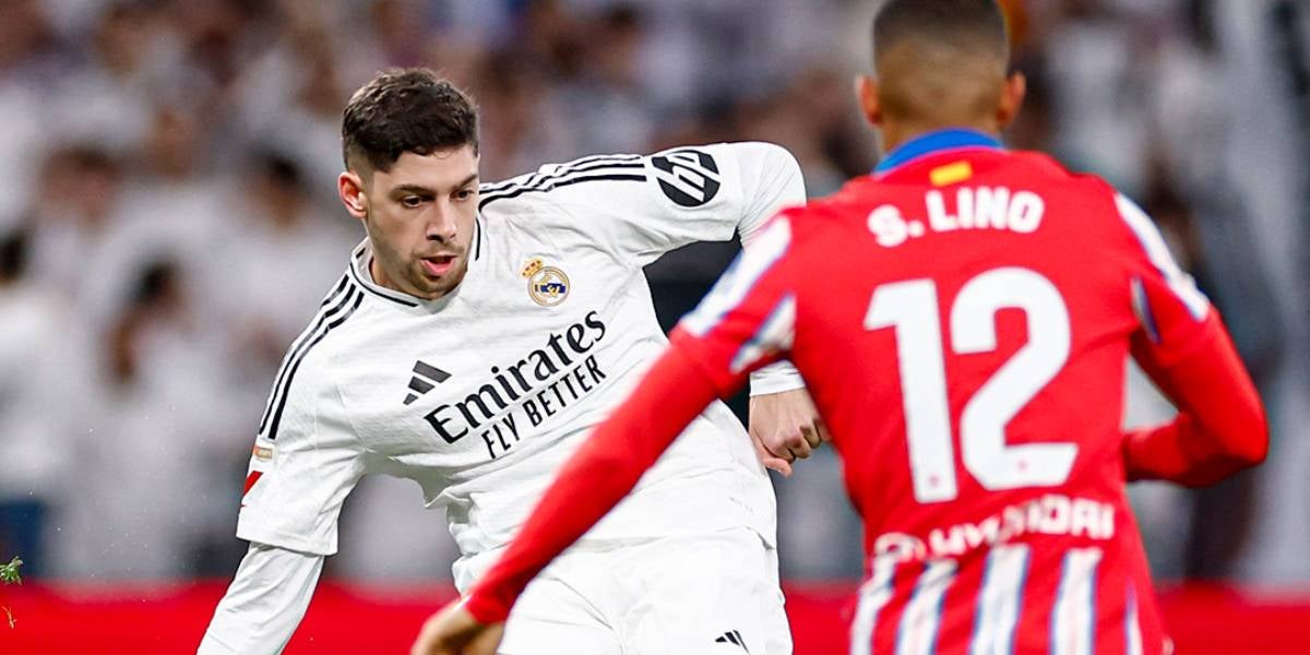 Valverde durant el derbi madrileny | @RealMadrid