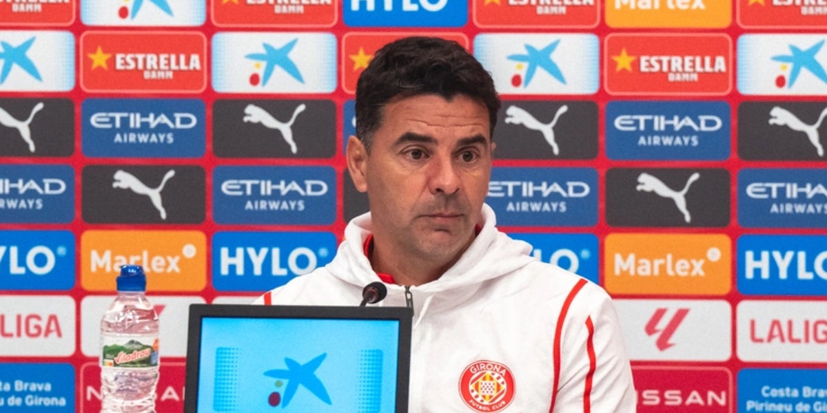 Míchel, durant la roda de premsa prèvia al Madrid-Girona | Girona FC