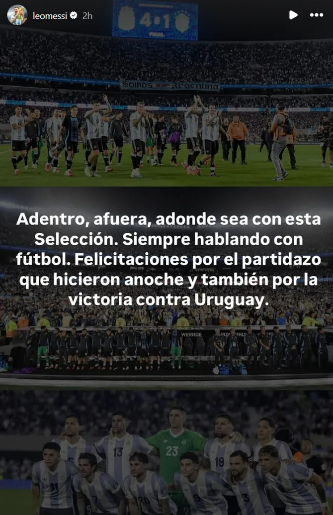 El dard de Messi a Raphinha a Instagram després de la pallissa de l'Argentina al Brasil | @leomessi