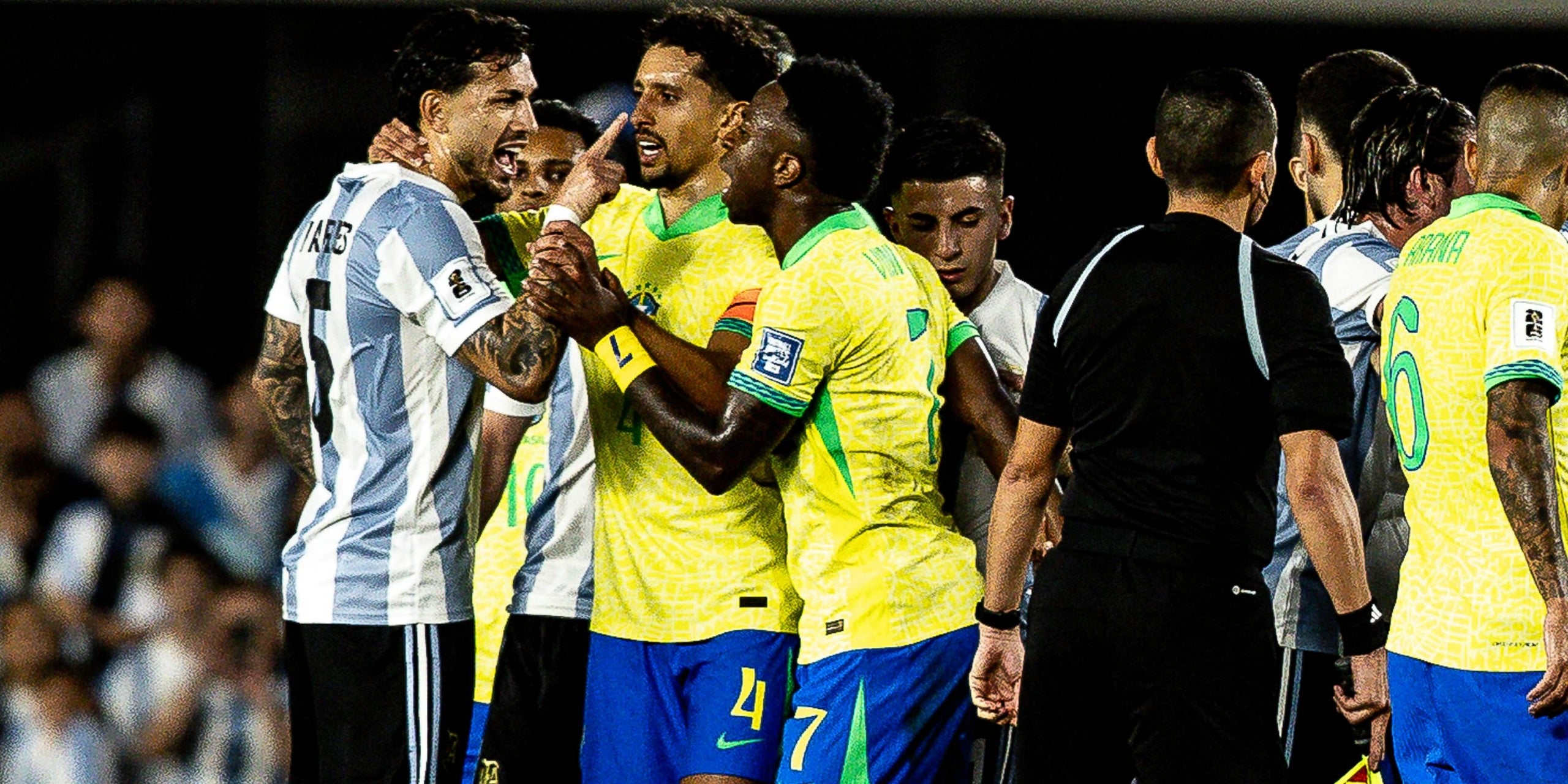 Vinicius Jr., durante la tangana con la selección argentina | Europa Press