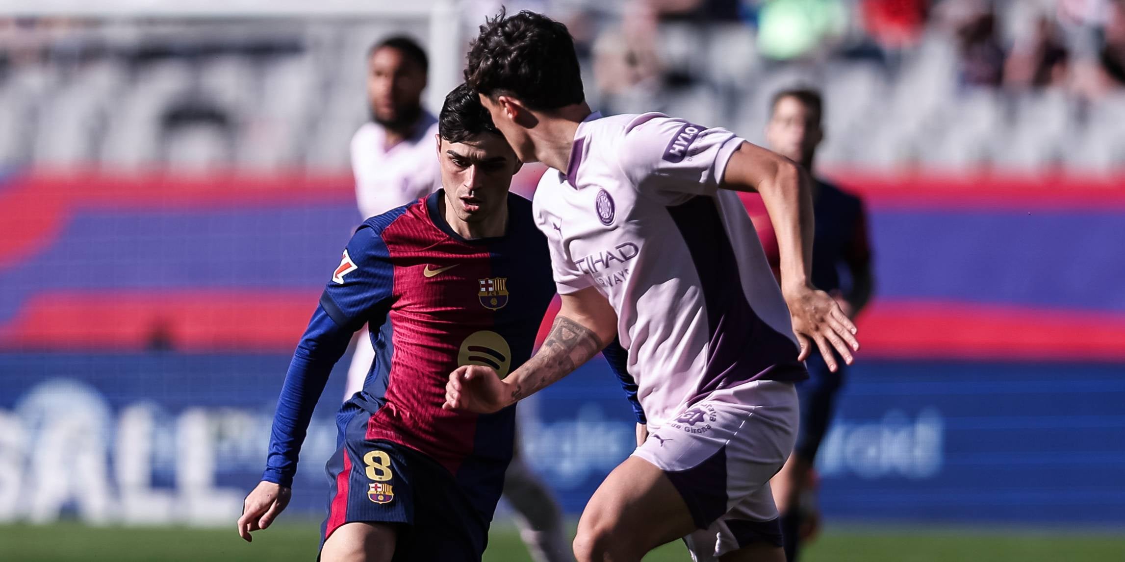 Pedri y Miguel Gutiérrez durante el Barça-Girona de Liga | Europa Press