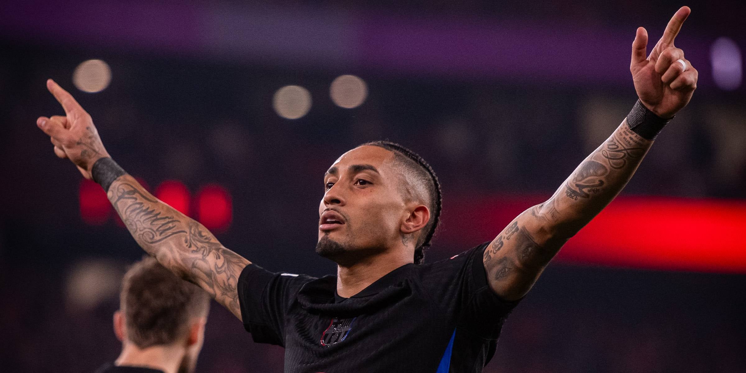Raphinha celebra el seu gol contra el Benfica | FC Barcelona