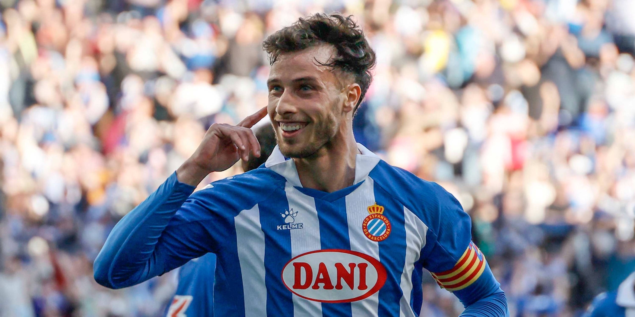 Javi Puado celebrant un gol amb l'Espanyol | RCD Espanyol