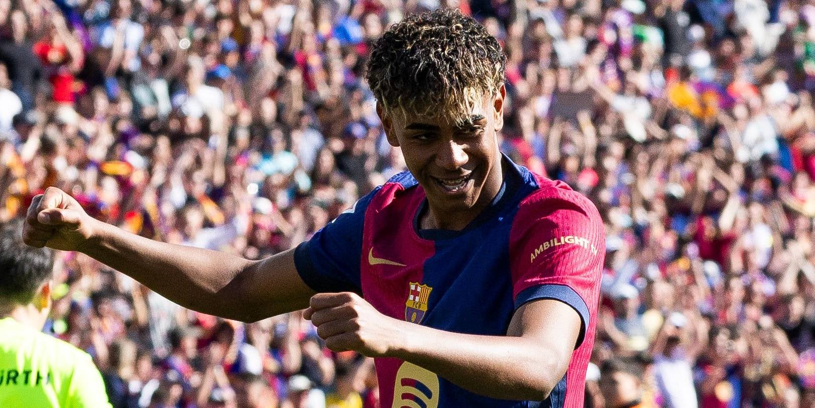 Lamine Yamal celebrant el seu gol durant el Barça-Girona | FC Barcelona
