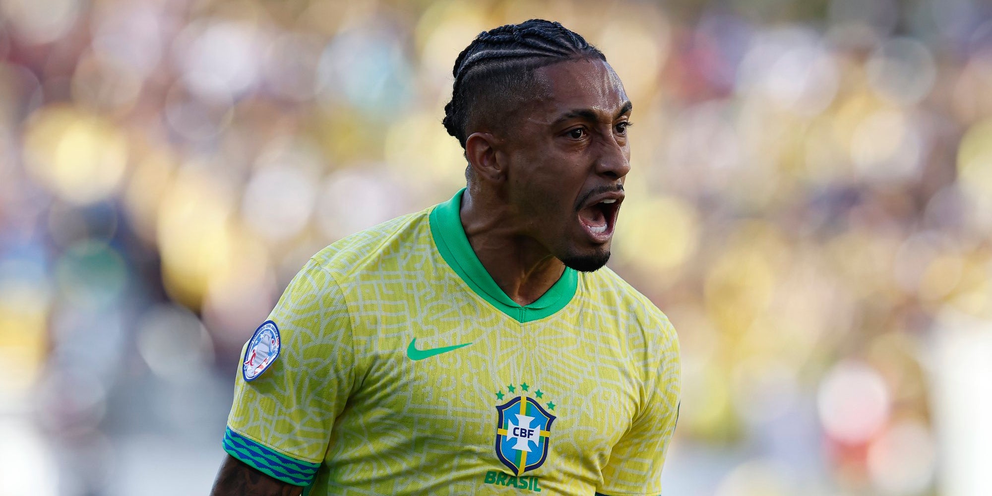 Raphinha, durante un partido con la selección de Brasil | @CBF_Futebol