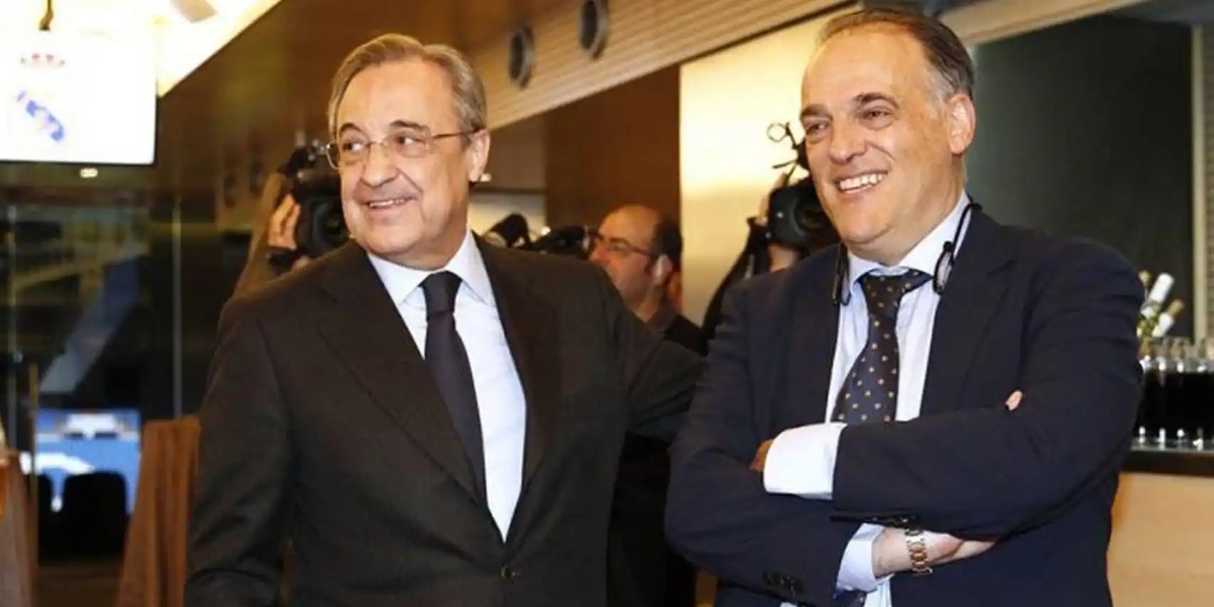 Florentino Pérez i Javier Tebas, en una imatge d'arxiu | Europa Press