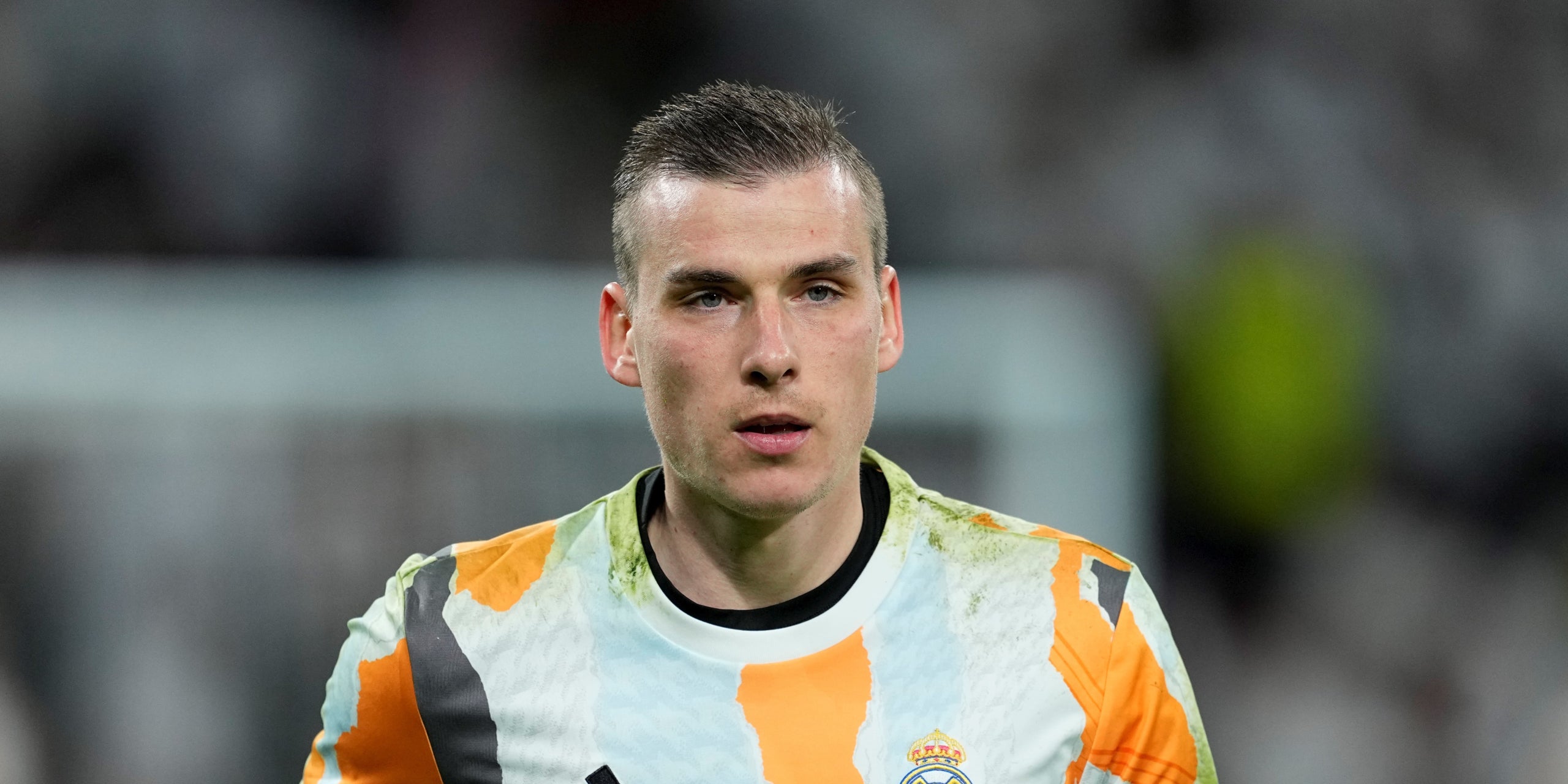 El porter Andriy Lunin, durant un partit amb el Madrid | Europa Press