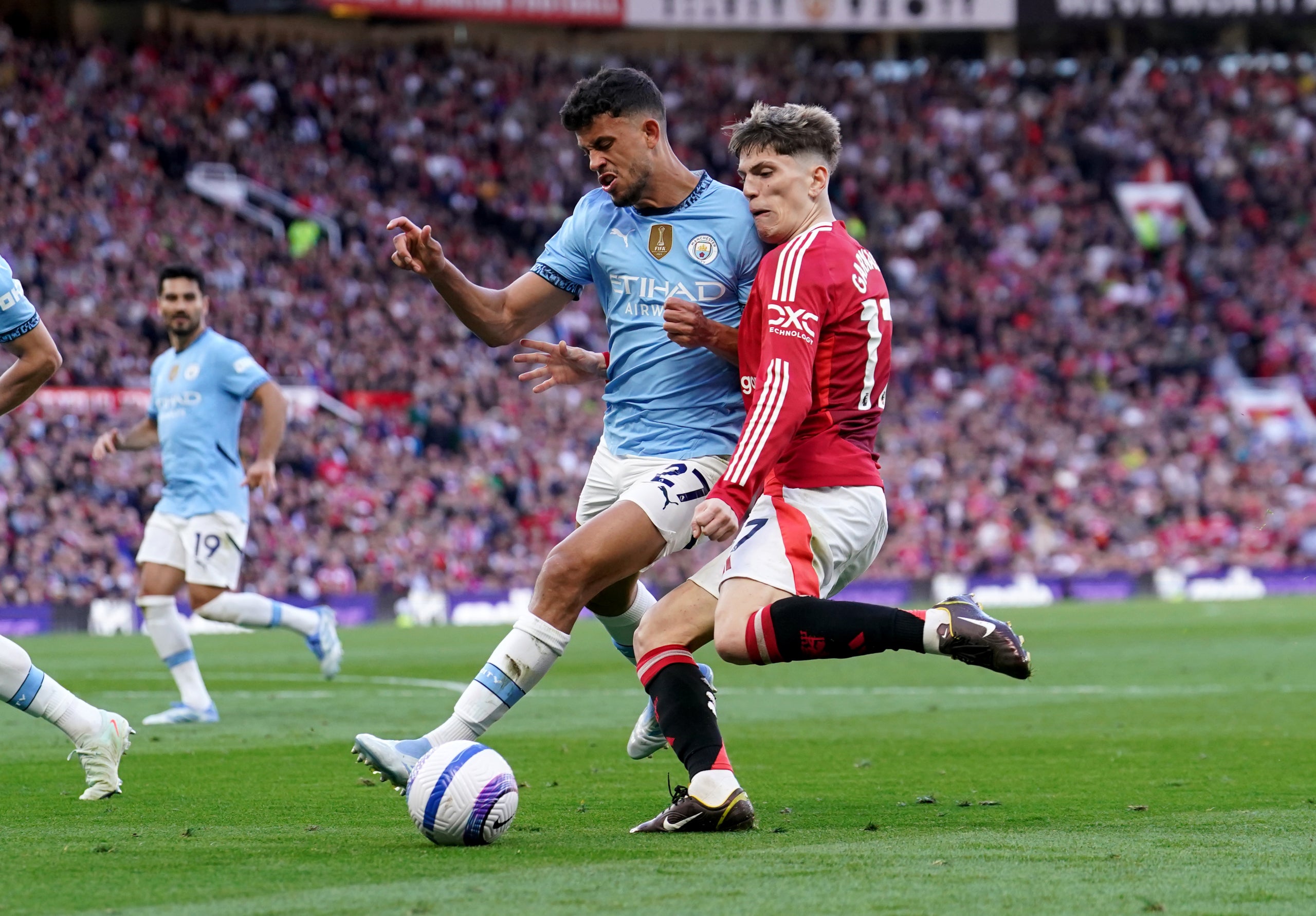 Matheus Nunes, durant el derbi de Manchester | Europa Press