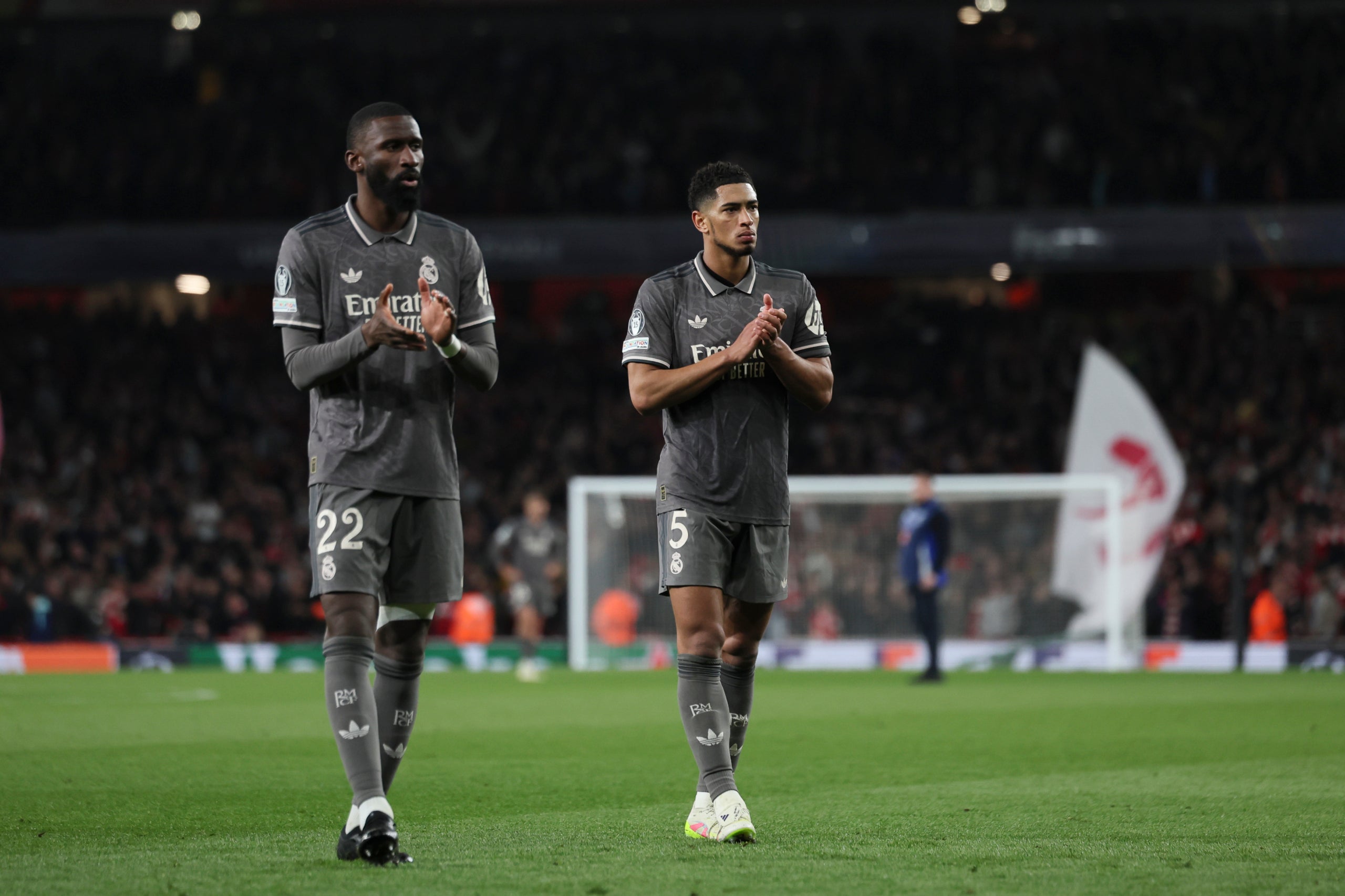 Rüdiger i Bellingham, després de la derrota al camp de l'Arsenal | Europa Press