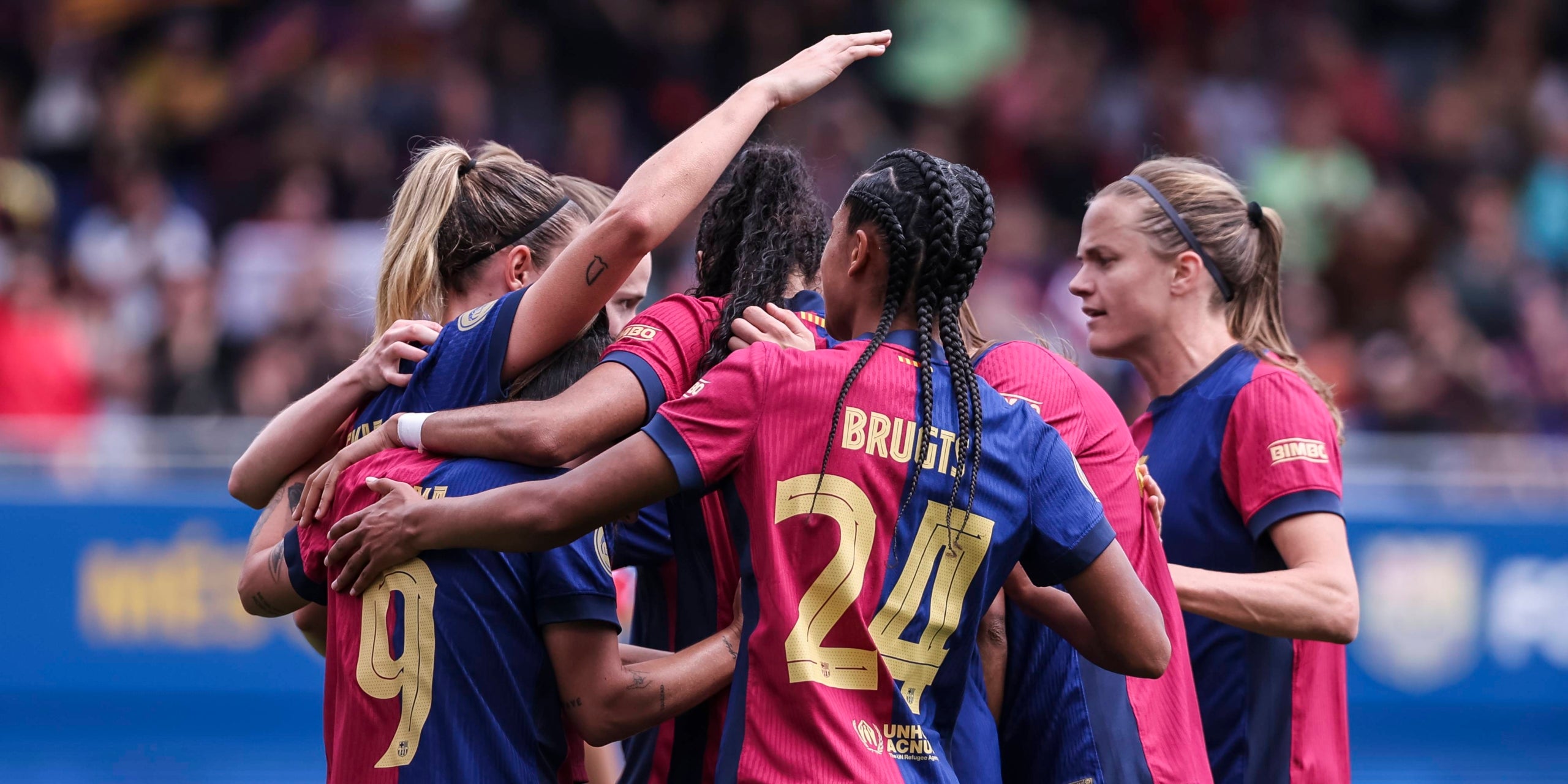 Las jugadoras del Barça celebran un gol contra el Atlético de Madrid en el Johan Cruyff | Europa Press
