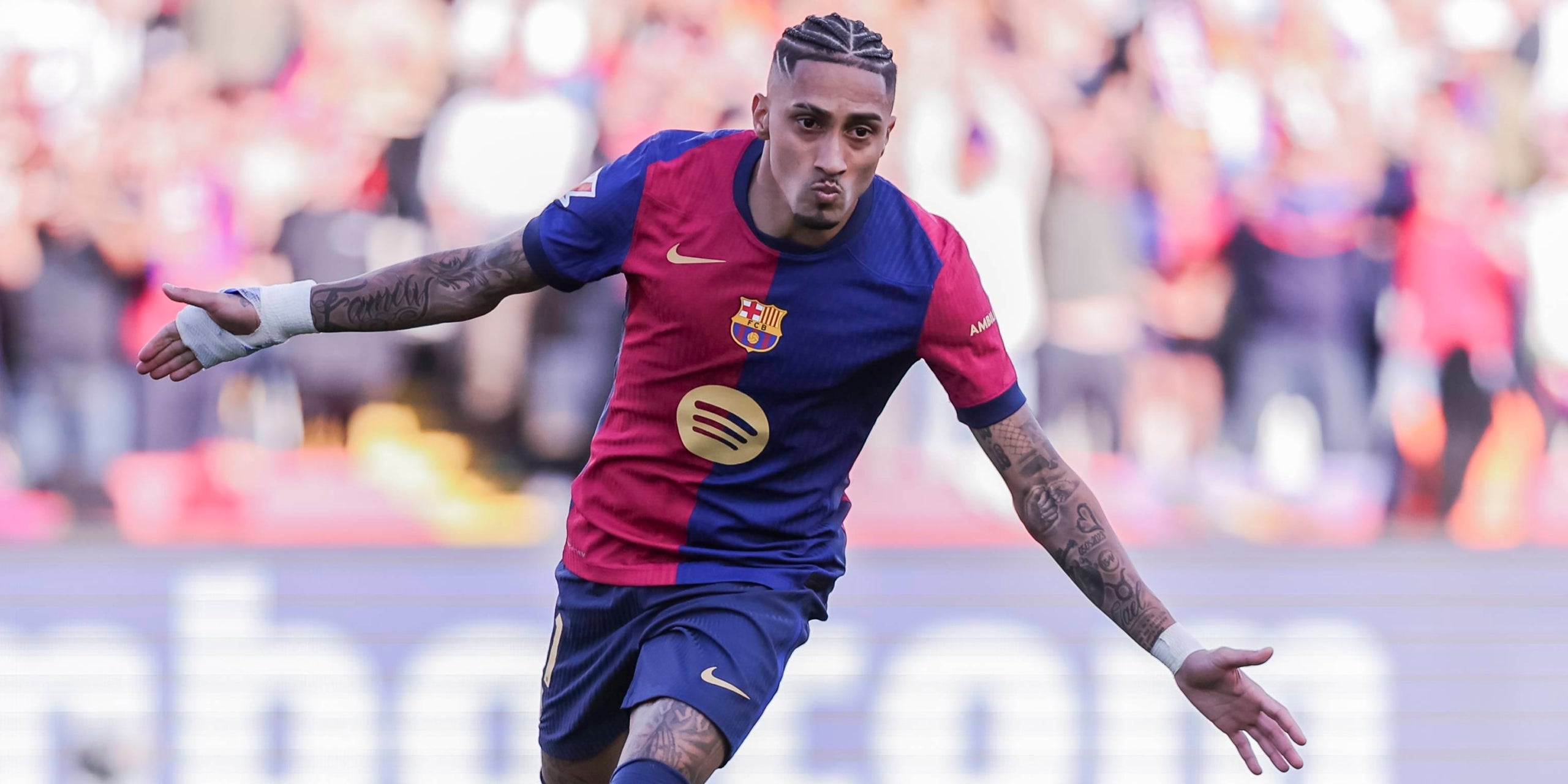 Raphinha celebra un gol durant el Barça-Celta de Lliga | Europa Press