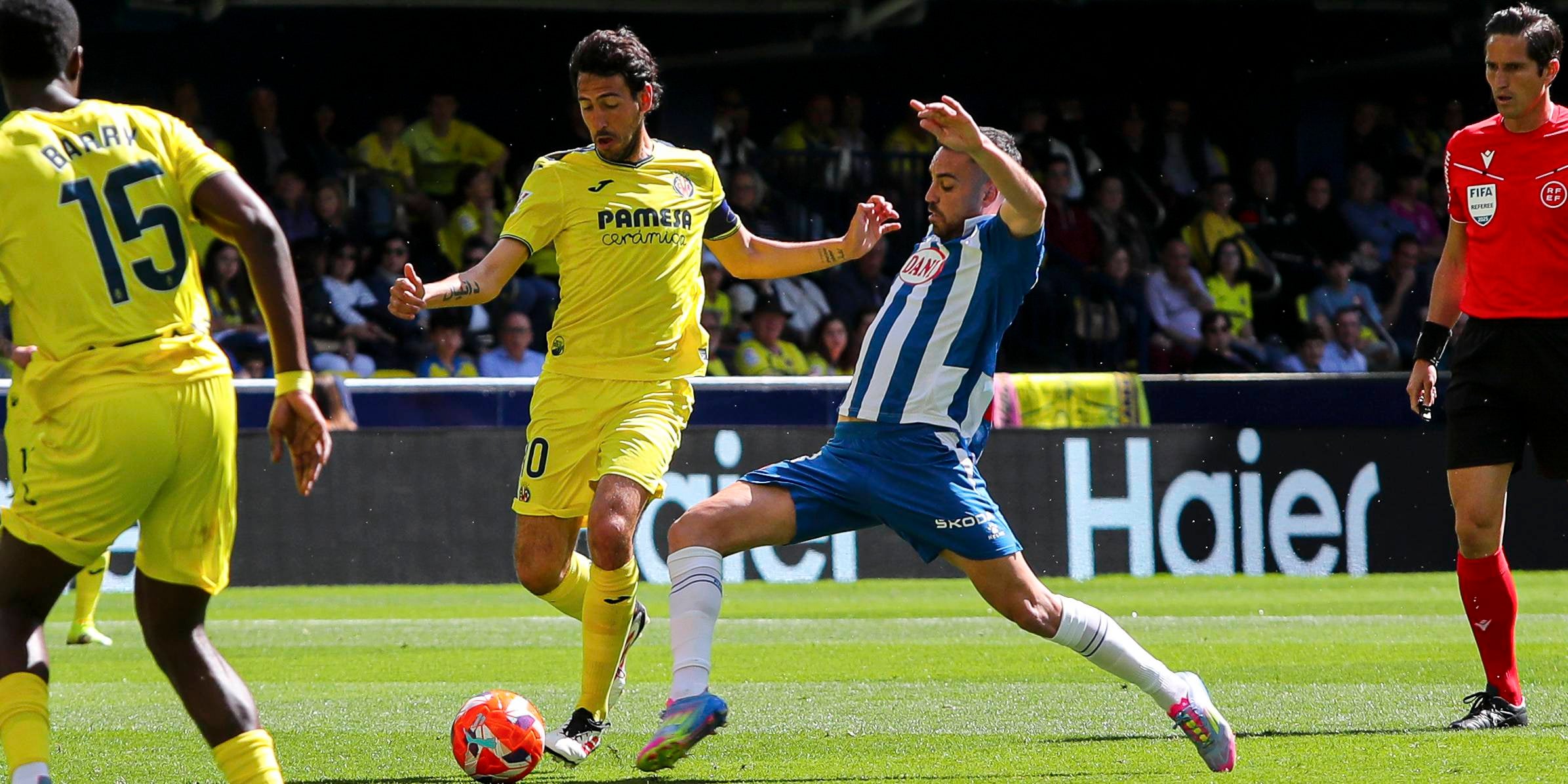 Dani Parejo y Edu Expóstio durante el Villarreal - Espanyol de Liga | Europa Press