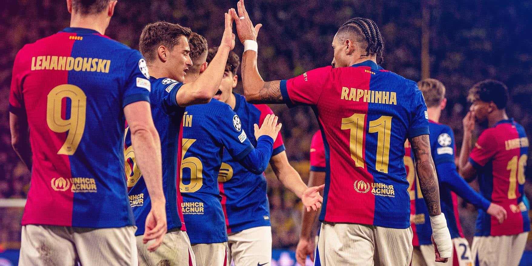 Els jugadors del Barça, celebrant el gol contra el Borussia Dortmund | FC Barcelona