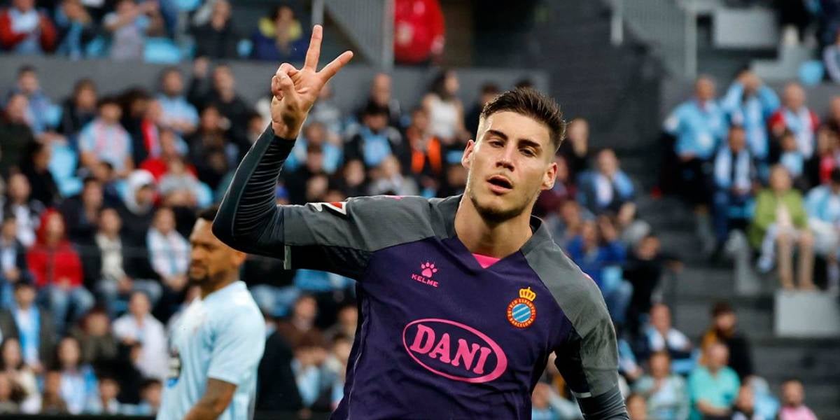 Roberto Fernánez celebra un gol durant el Celta-Espanyol de Lliga | RCD Espanyol
