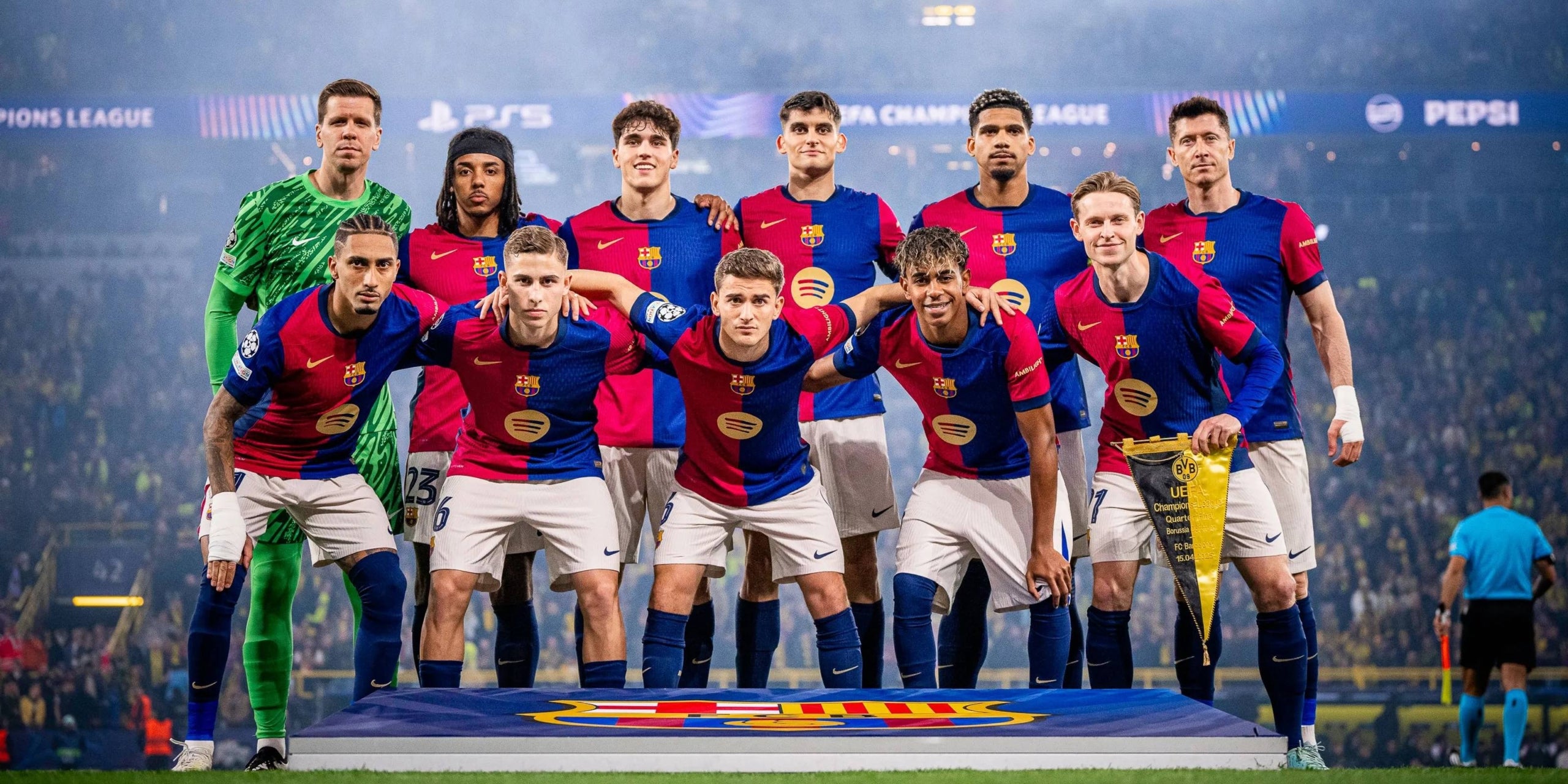 Els jugadors del Barça, abans del partit contra el Borussia Dortmund | FC Barcelona