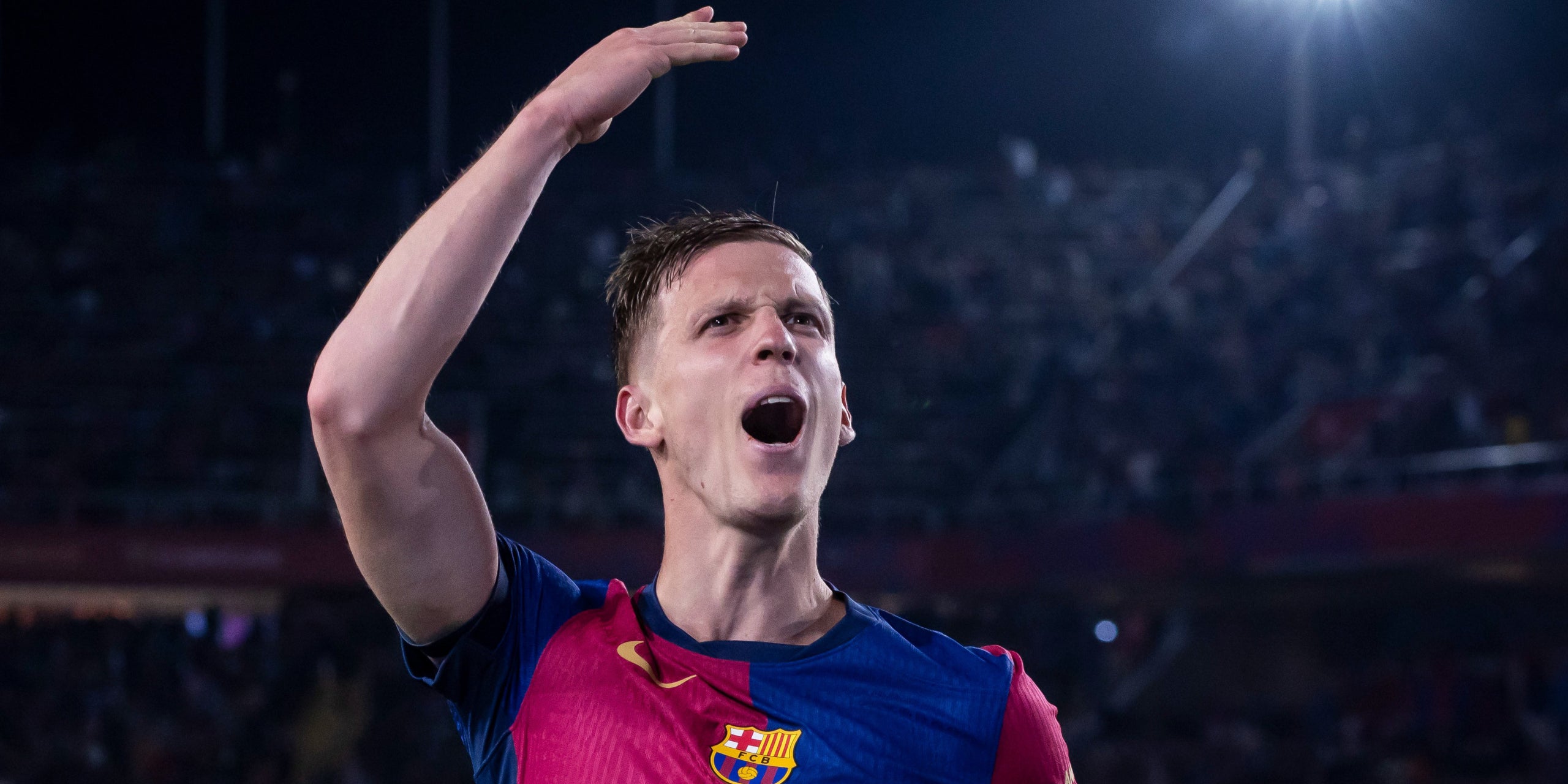 Dani Olmo celebra el seu gol contra el Mallorca | FC Barcelona