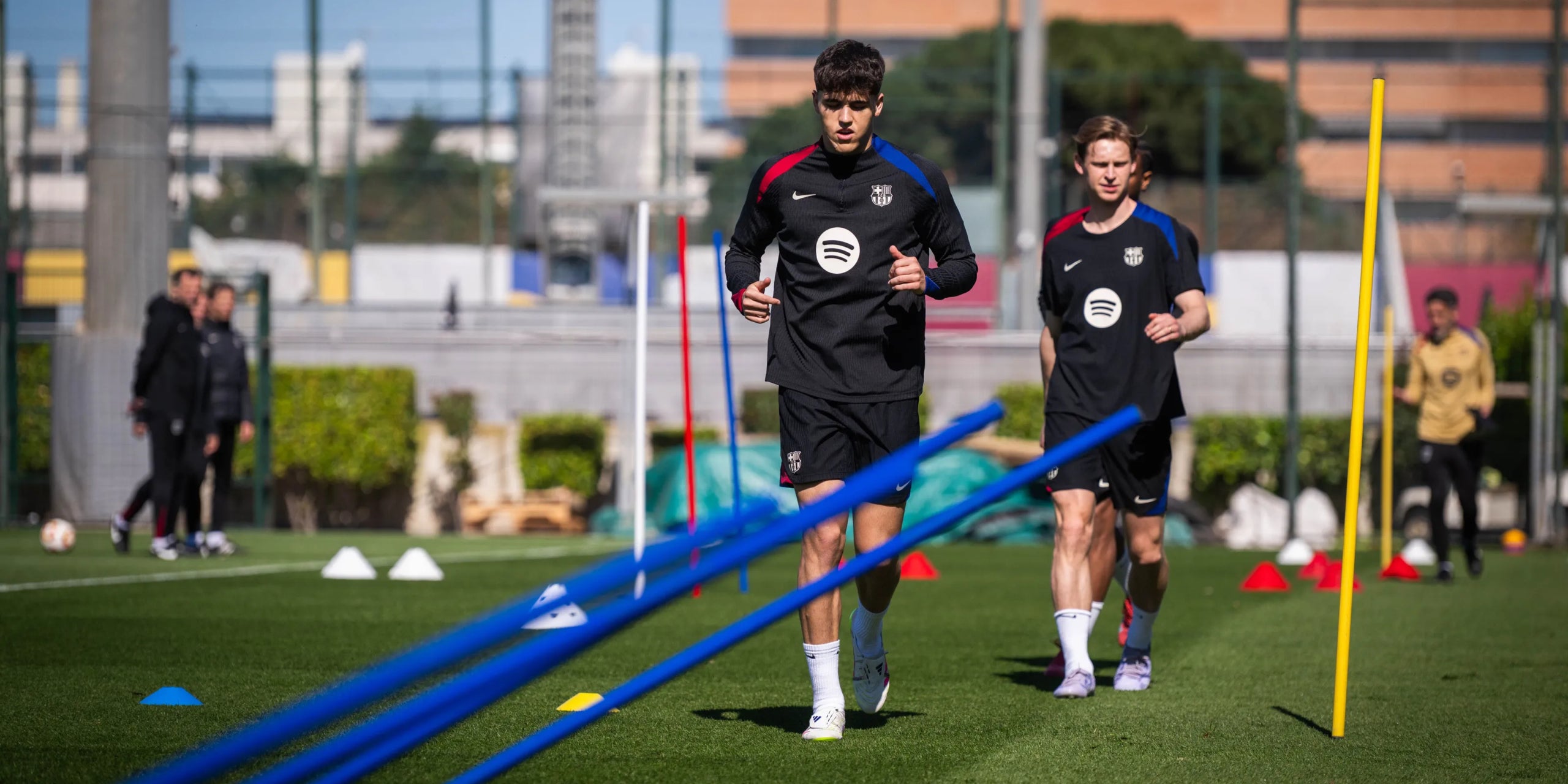 Los jugadores del Barça, entrenándose antes del partido contra el Atlético de Madrid | FC Barcelona