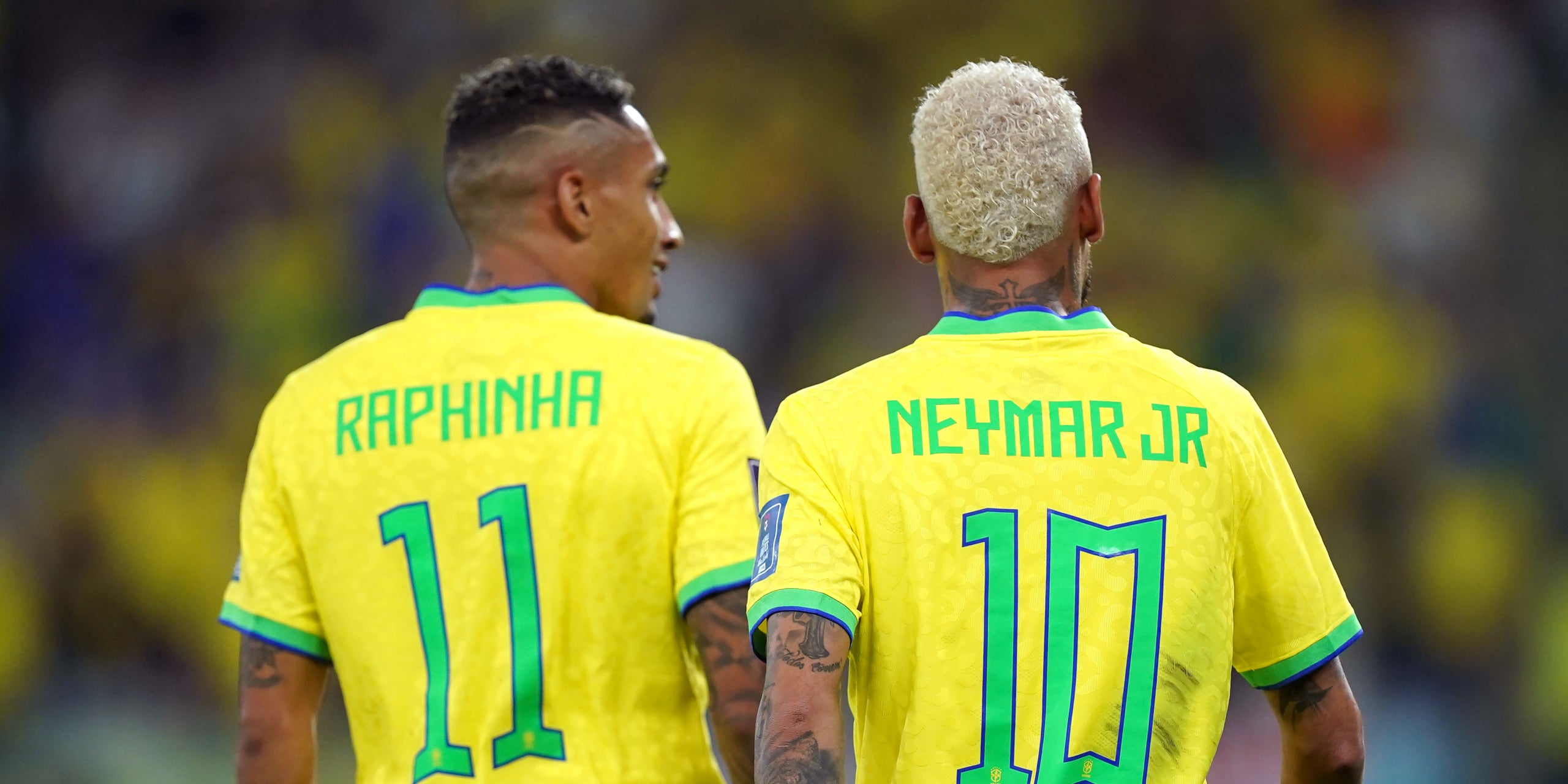 Raphinha y Neymar Jr., durante un partido de la selección brasileña | Europa Press