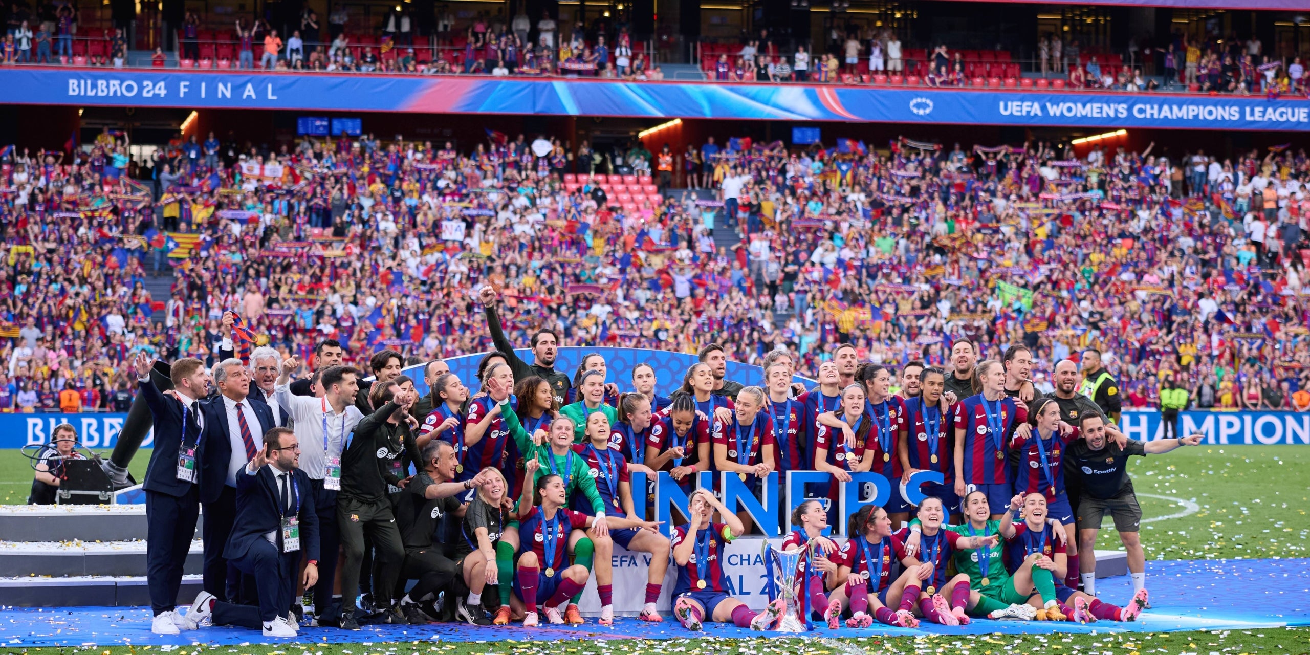 Les jugadores del Barça, celebrant la Champions de la temporada passada | Europa Press