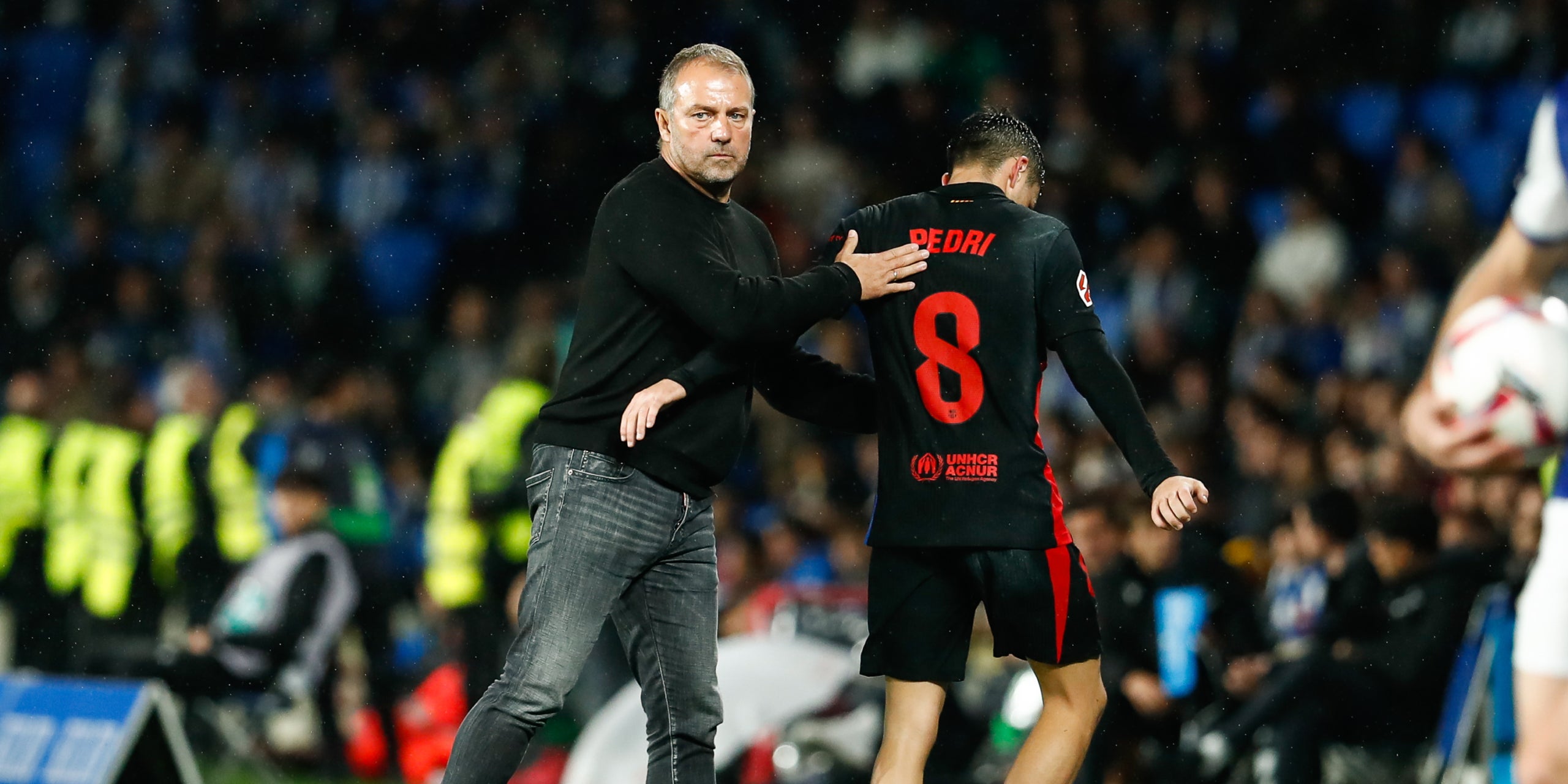 Pedri i Flick, durant un partit amb el Barça | Europa Press