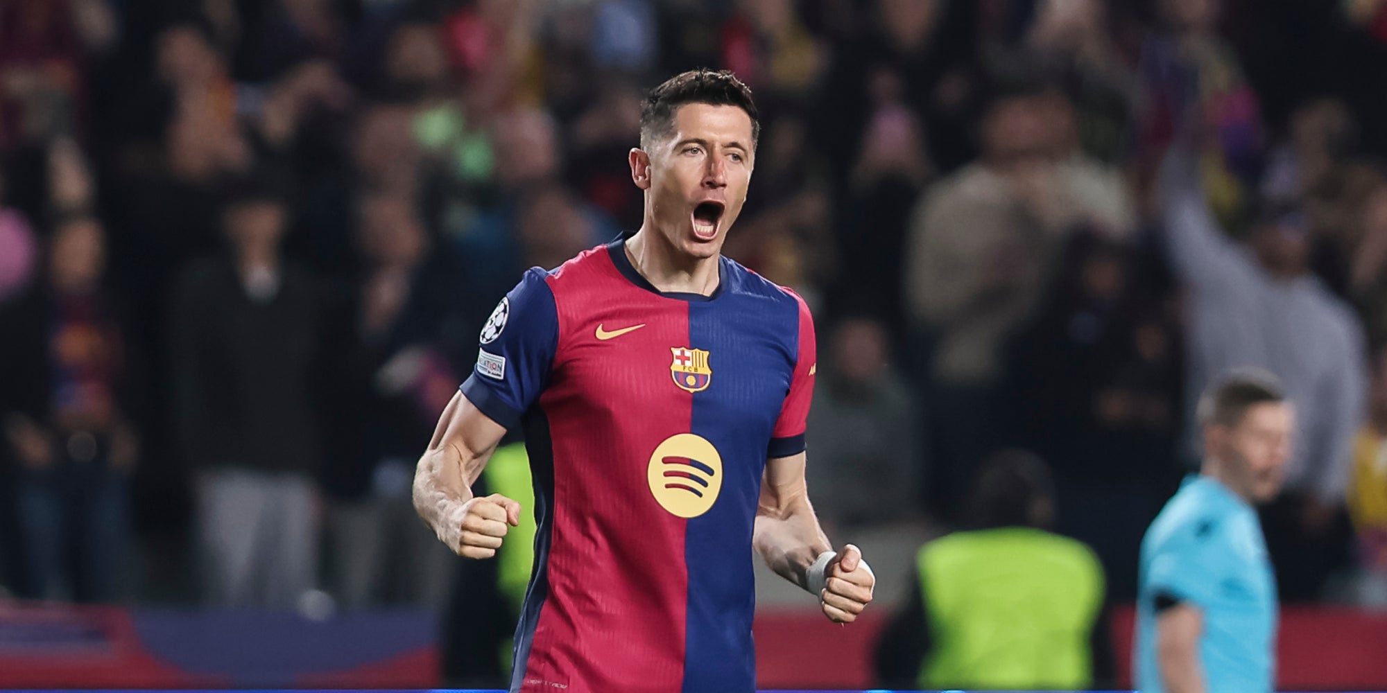 Robert Lewandowski, celebrant un gol amb el Barça | Europa Press