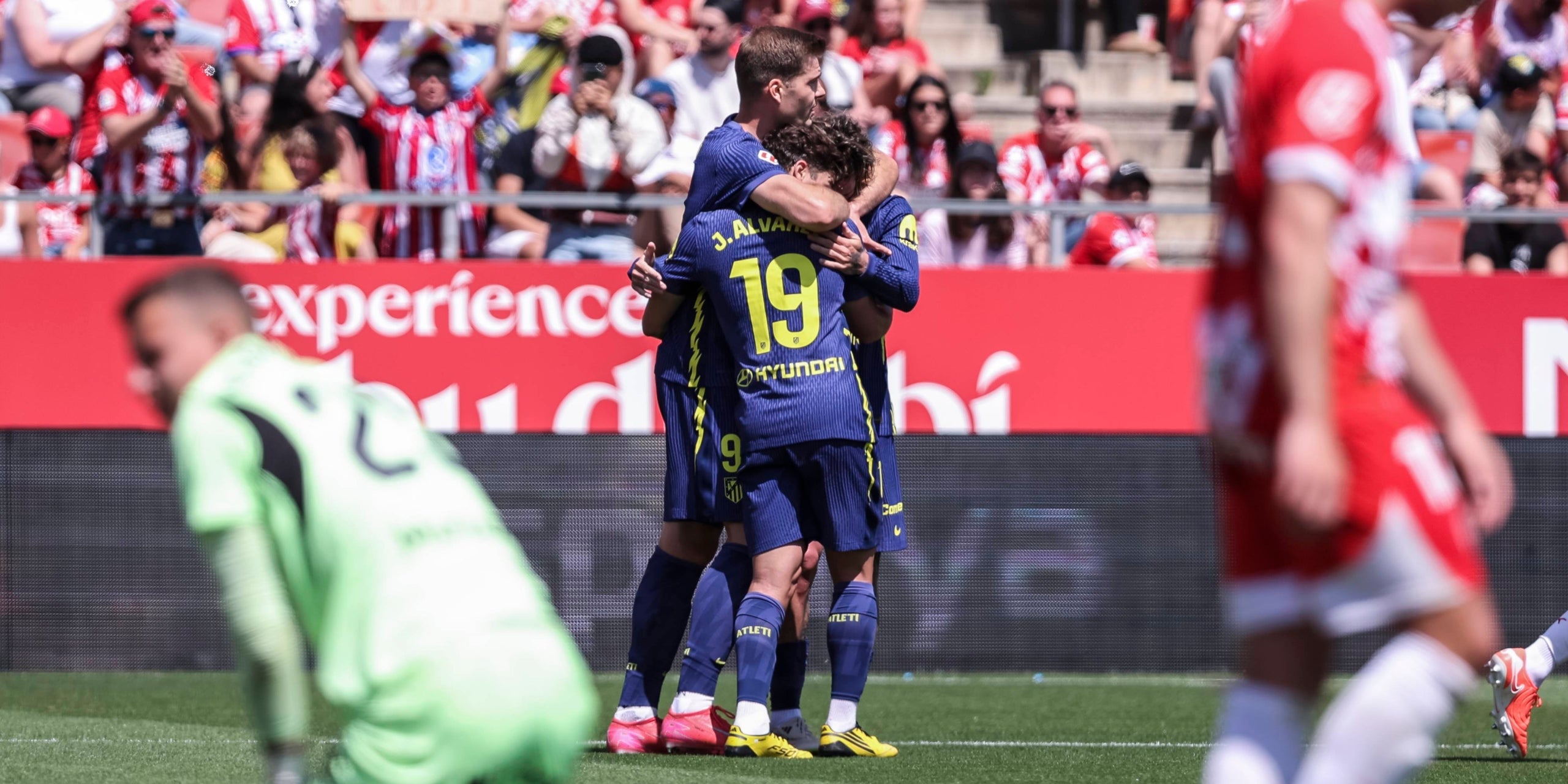 Alexander Sorloth celebra un gol durante el Girona - Atlético de Madrid | Europa Press