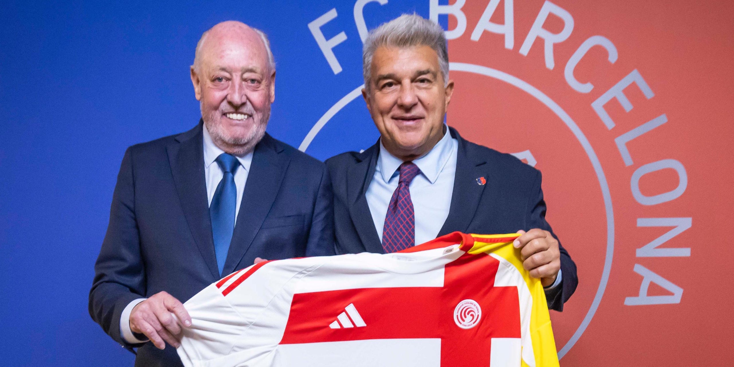 Joan Soteras, president de la FCF, i Joan Laporta, president del Barça | FCF