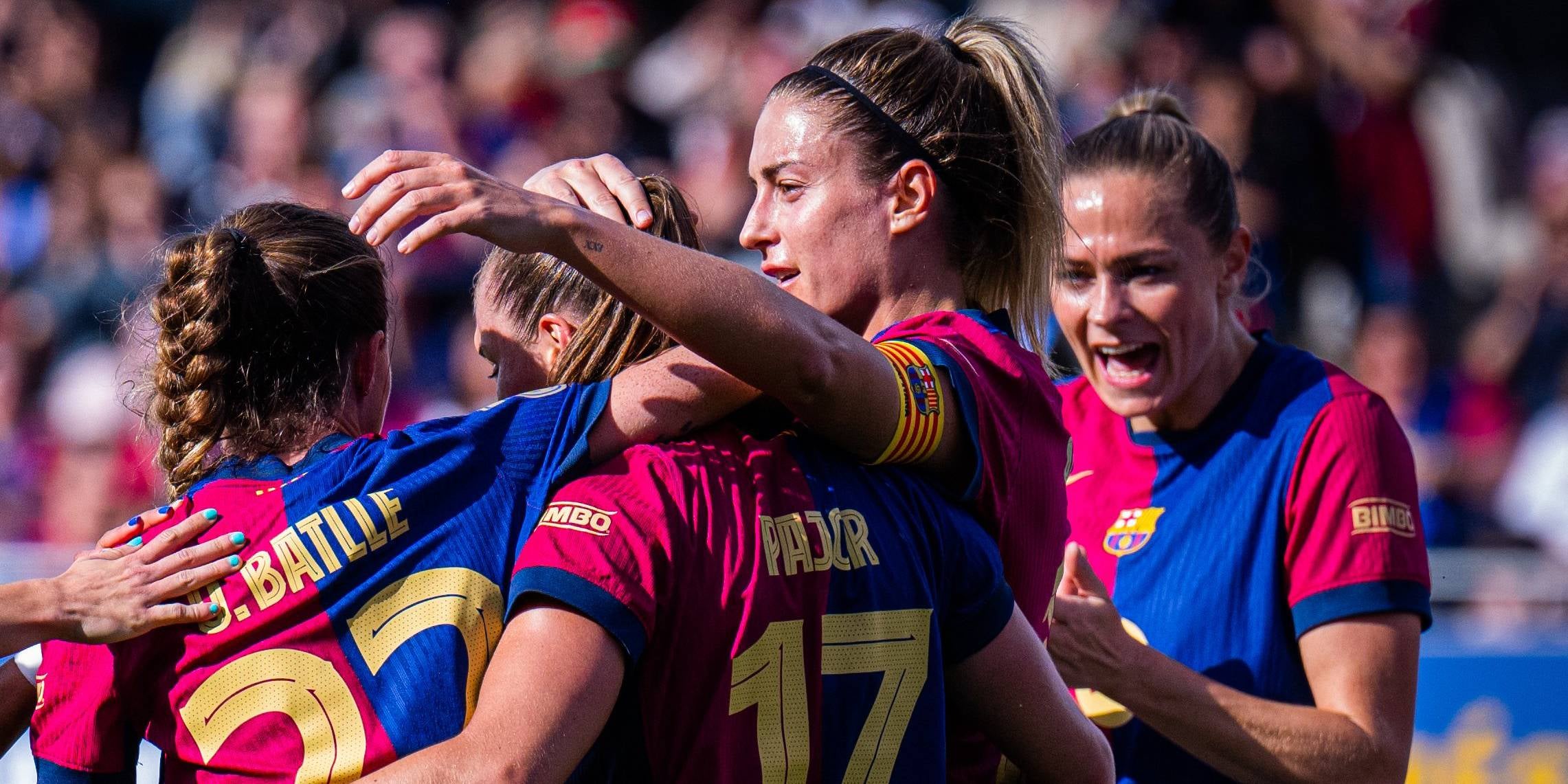 Las jugadoras del Barça celebran un gol contra el Deportivo en el Johan Cruyff | FC Barcelona