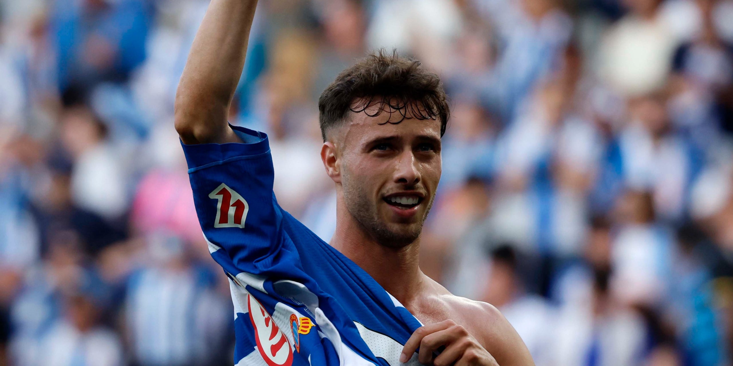 Javi Puado, celebrant el gol de la permanència contra el Las Palmas | RCD Espanyol