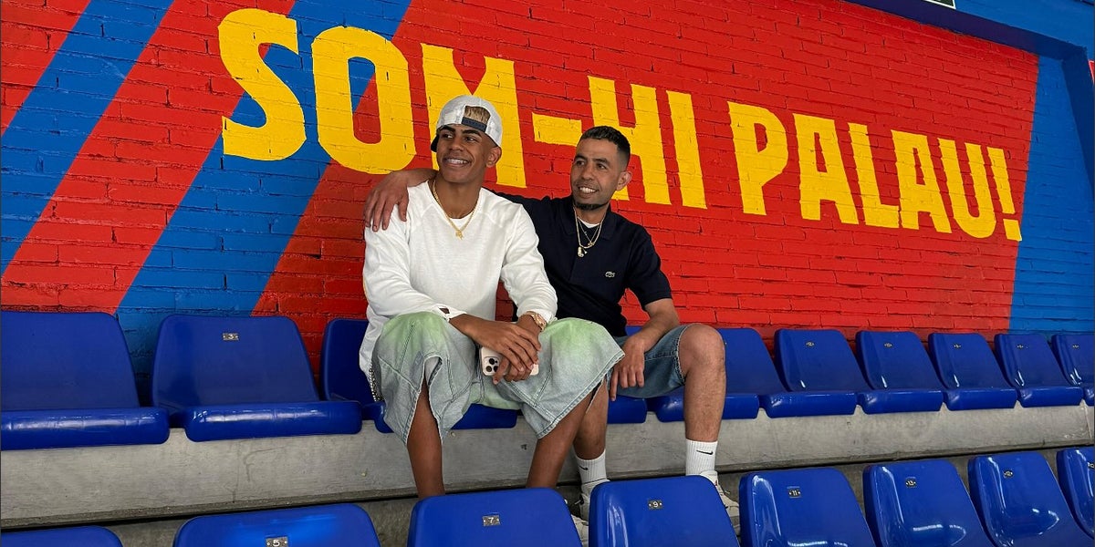Lamine Yamal, amb el seu pare al Palau Blaugrana | @hustle_hard_304