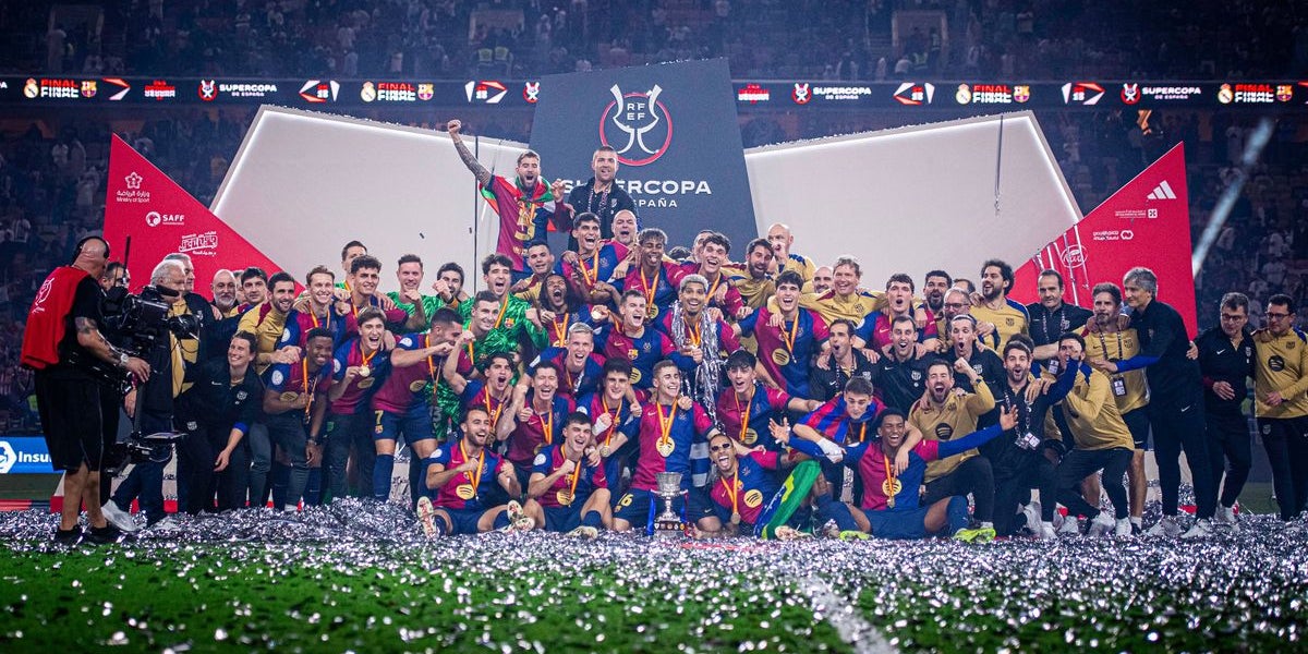 El Barça, celebrant el títol de la Supercopa 2025 | FC Barcelona