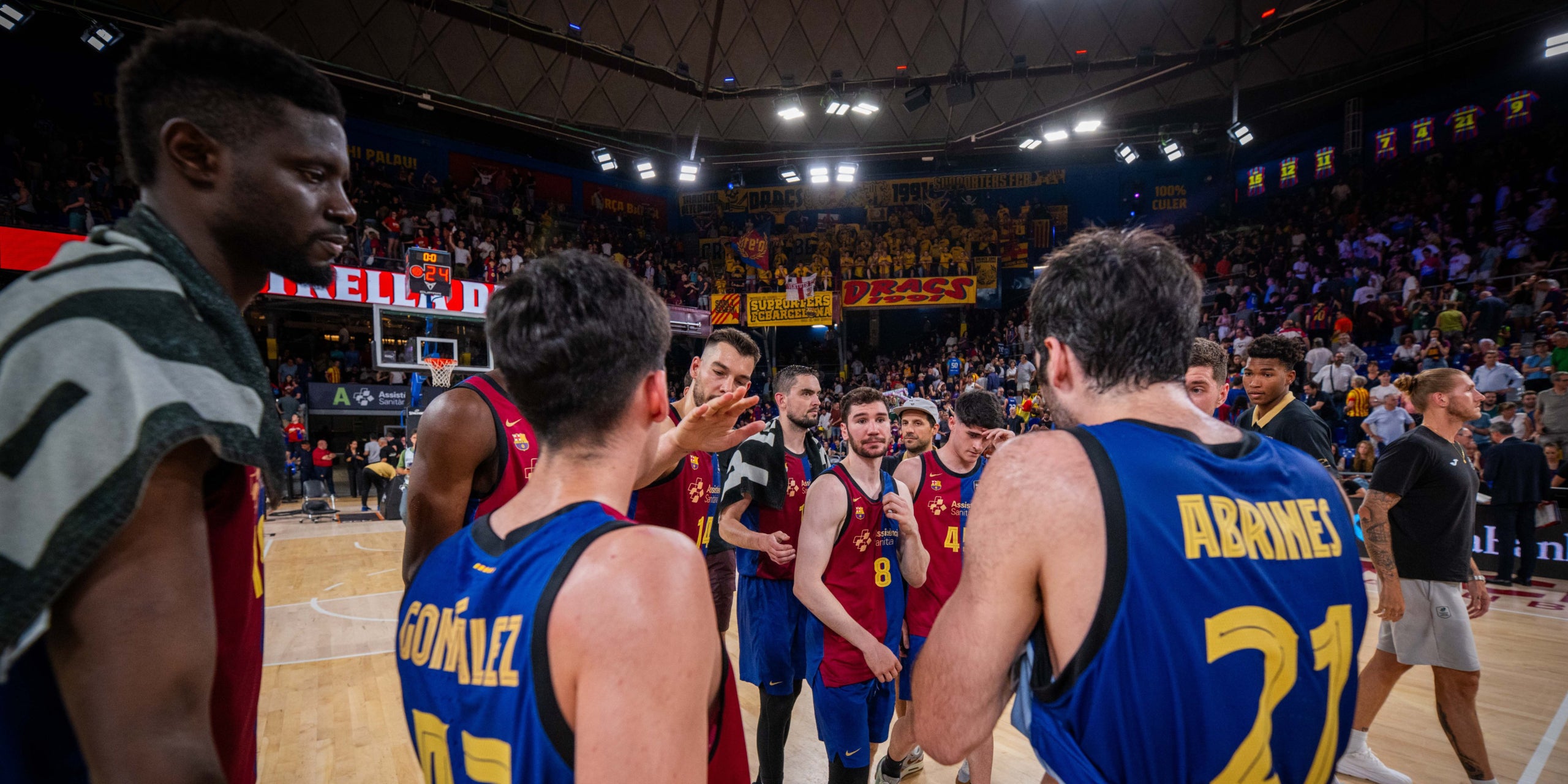 Jugadors del Barça de bàsquet, durant un partit | FC Barcelona