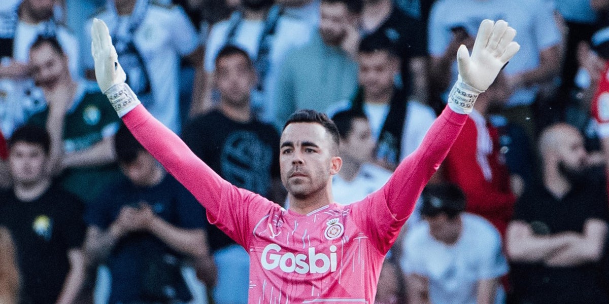 Juan Carlos, porter del Girona, durant un partit | Girona FC