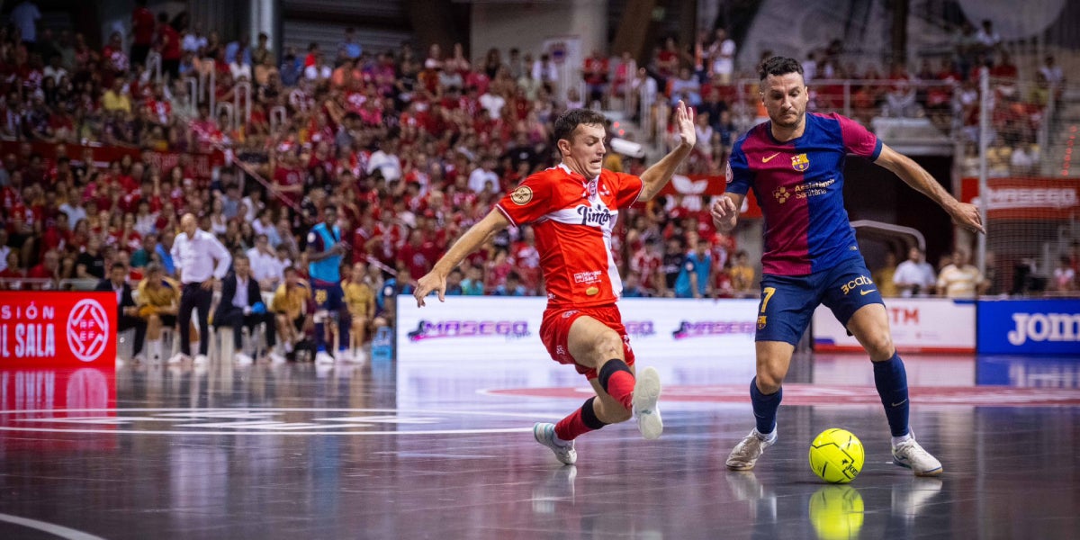 Dyego Zuffo durant el partit que va donar la lliga a Jimbee Cartagena | @FCBfutbolsala