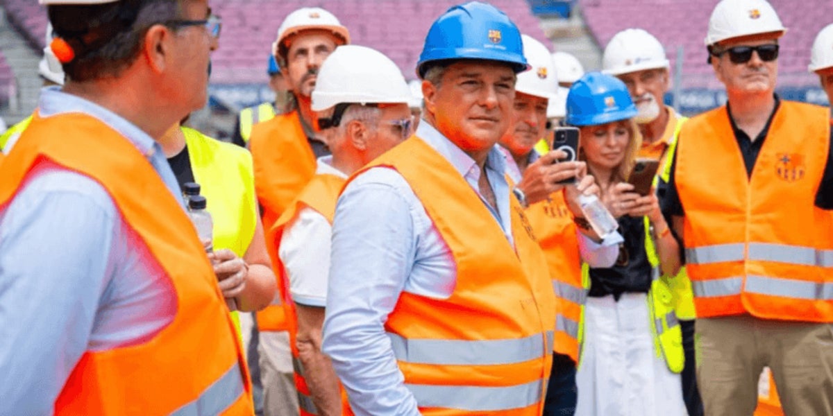 Joan Laporta, a les obres de l'Spotify Camp Nou | FC Barcelona